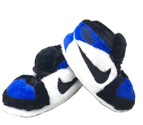 Unisex Sneaker-Style Plush Home Slippers – Royal Blue (One Size Fits 6–11)