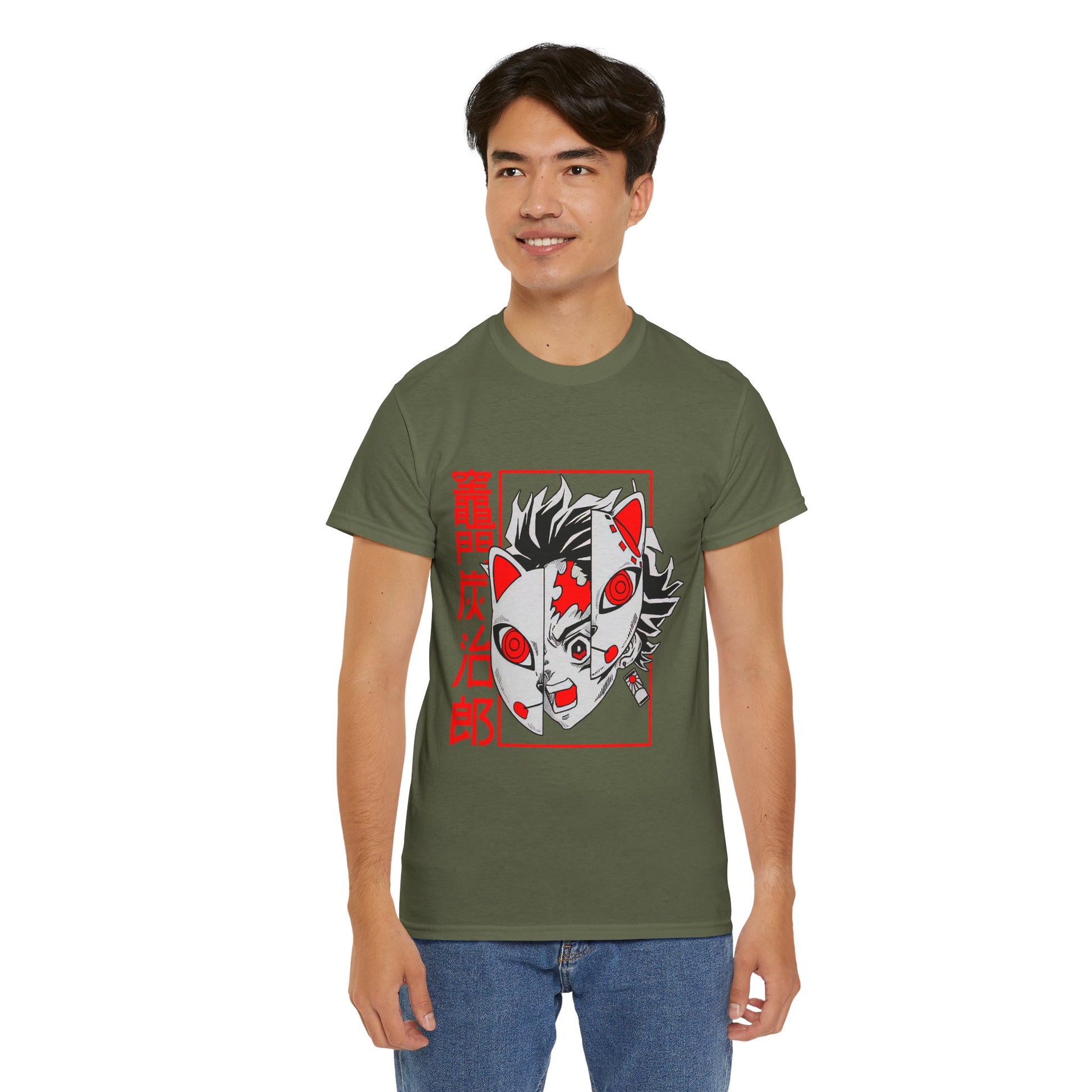 Demon Slayer Anime-Inspired Unisex Heavy Cotton Tee | Cool Graphic Tee, Unique T-Shirt, Casual Wear, Gifts for Anime Fans, Streetwear