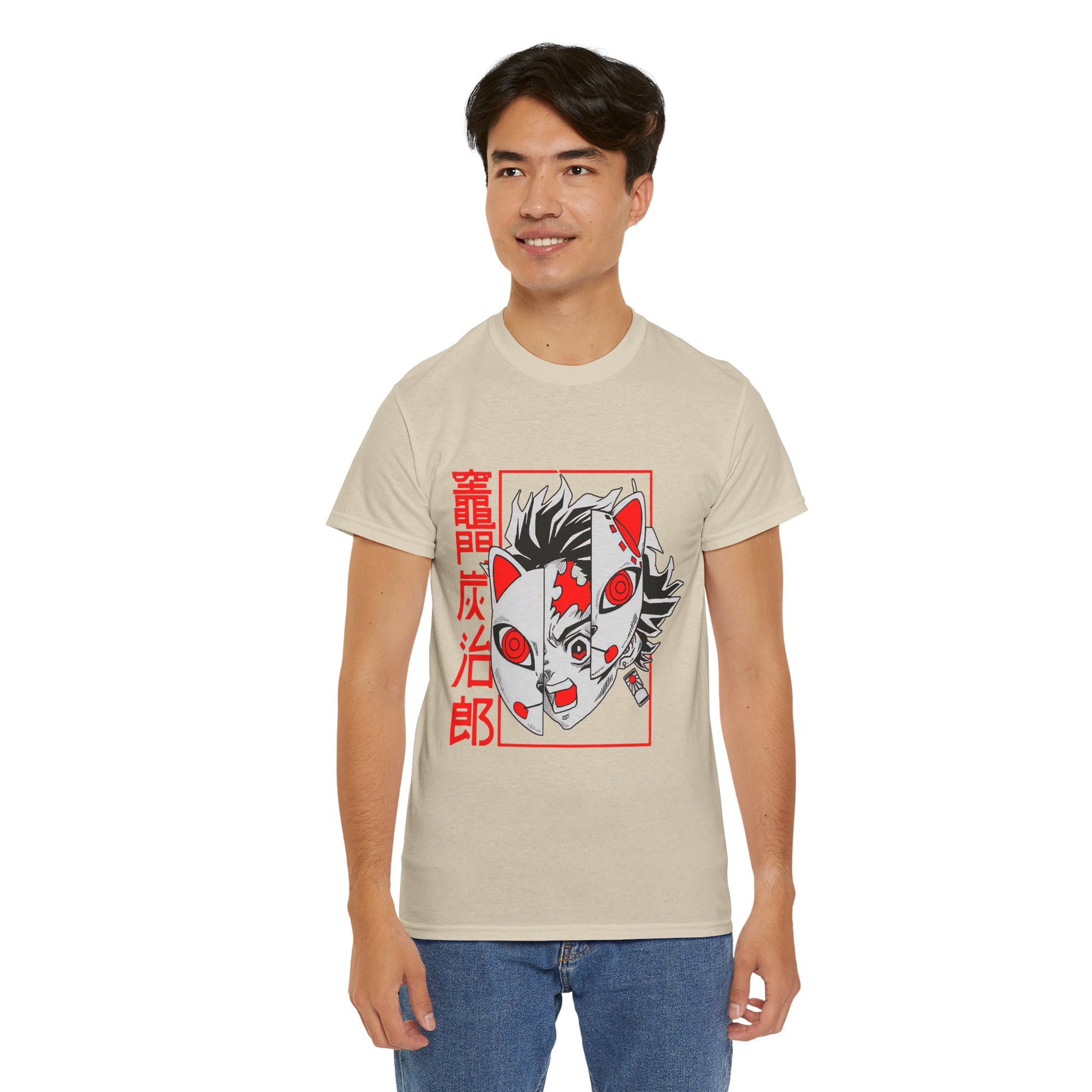 Demon Slayer Anime-Inspired Unisex Heavy Cotton Tee | Cool Graphic Tee, Unique T-Shirt, Casual Wear, Gifts for Anime Fans, Streetwear