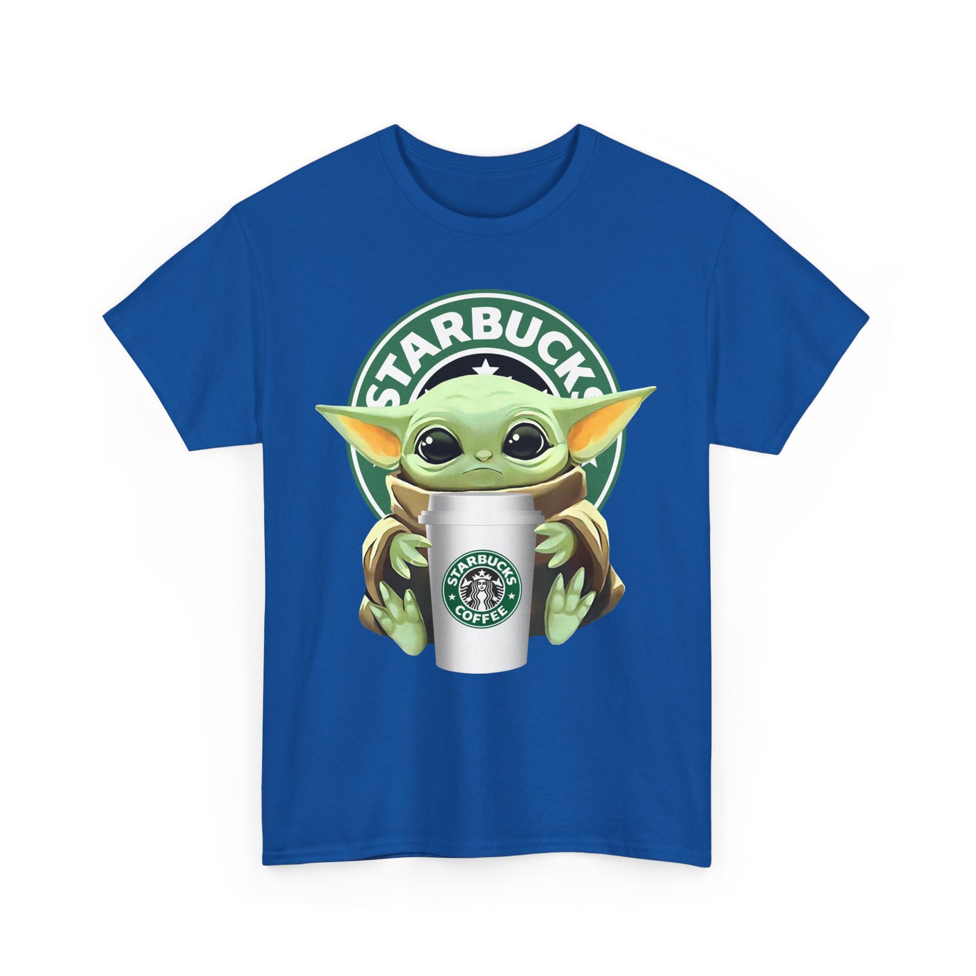 Cute Baby Yoda-Inspired Unisex Tee, Star Wars Shirt, Coffee Lover Gift, Geeky Apparel, Everyday Comfort Tee