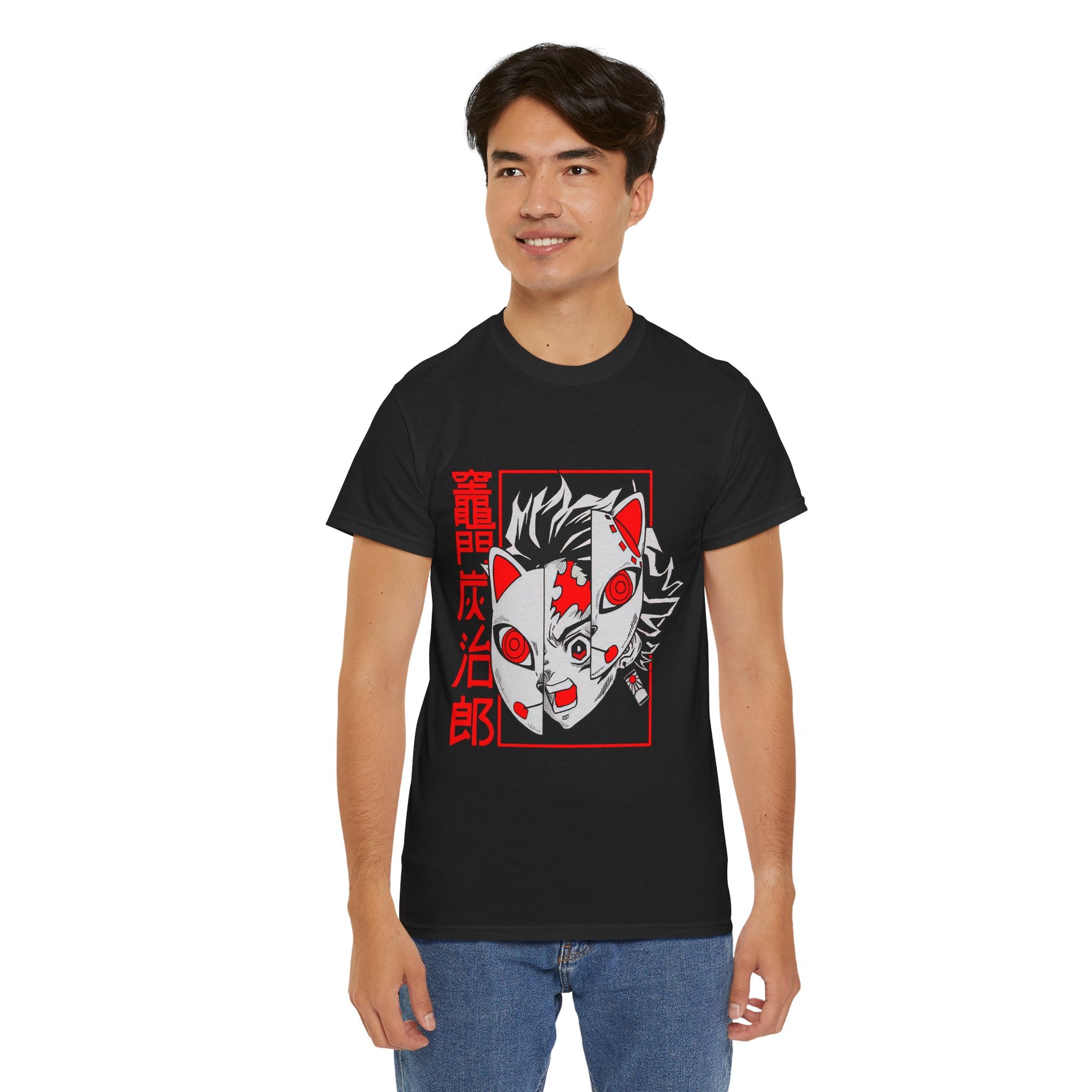 Demon Slayer Anime-Inspired Unisex Heavy Cotton Tee | Cool Graphic Tee, Unique T-Shirt, Casual Wear, Gifts for Anime Fans, Streetwear