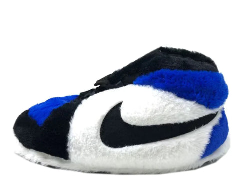 Unisex Sneaker-Style Plush Home Slippers – Royal Blue (One Size Fits 6–11)