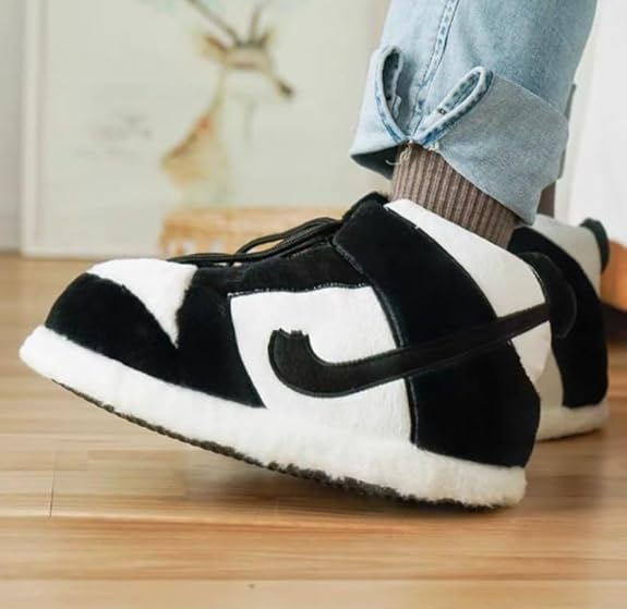 Unisex Sneaker-Style Plush Home Slippers – Royal Blue (One Size Fits 6–11)