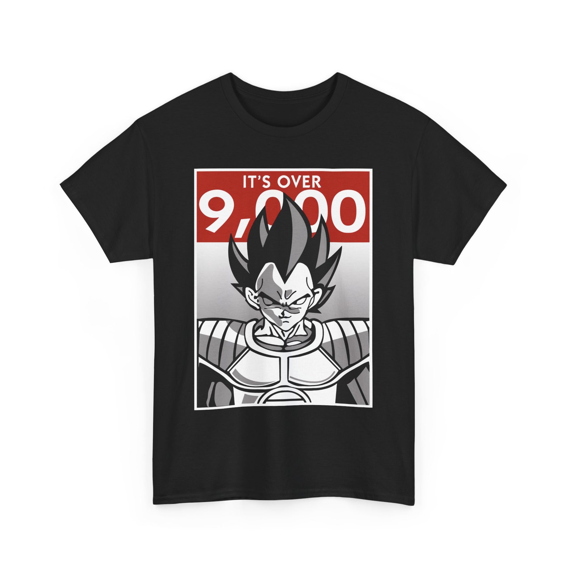 Dragon Ball Z Over 9000 Unisex Heavy Cotton Tee, Anime T-Shirt, Geek Gift, Casual Wear, Birthday Present, Nostalgia Apparel