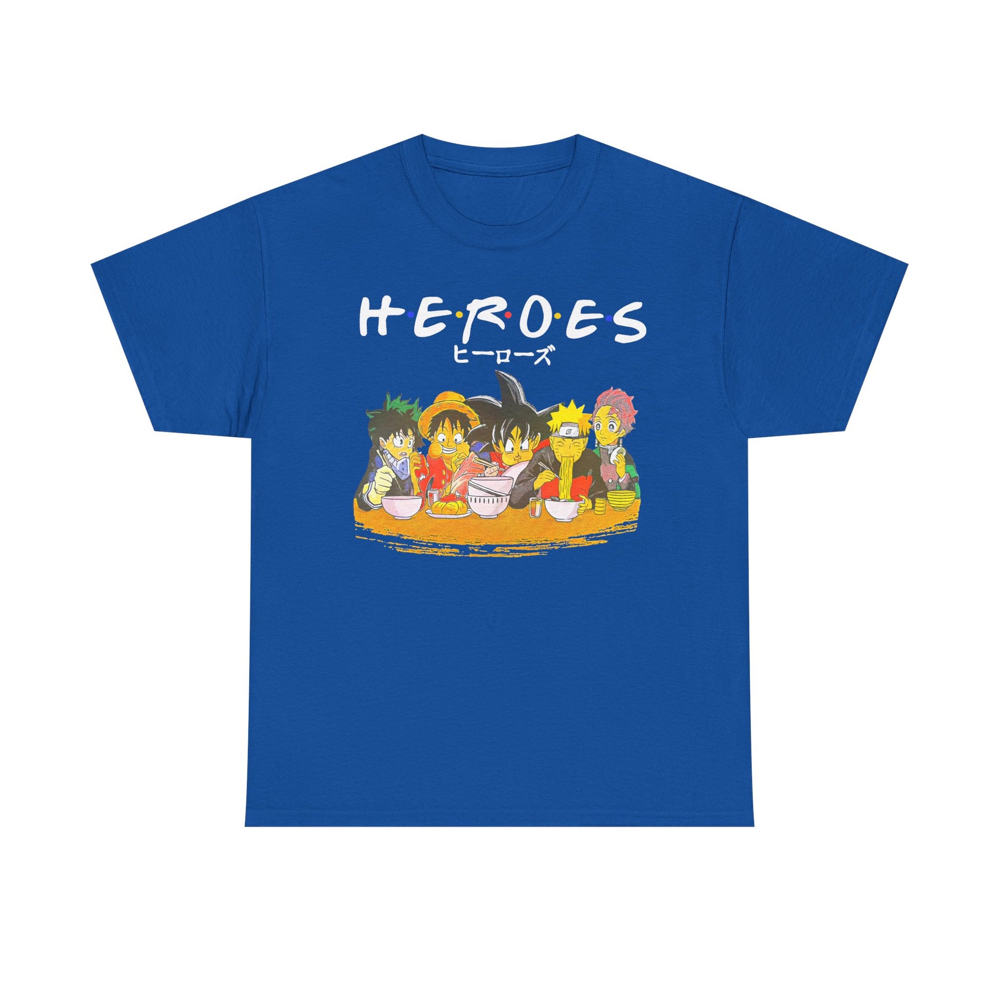 Playful Cartoon Characters Unisex Heavy Cotton Tee, Fun Graphic Tee, Casual Wear, Gift for Kids, Party Shirt, Cartoon Themed Apparel