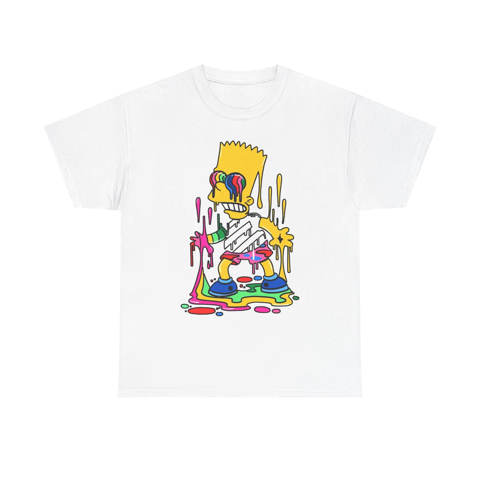 Colorful Bart Simpson Graphic Tee, Unisex Heavy Cotton Tee, Streetwear, Casual Fashion, Birthday Gift, Pop Culture, Cartoon Lover's