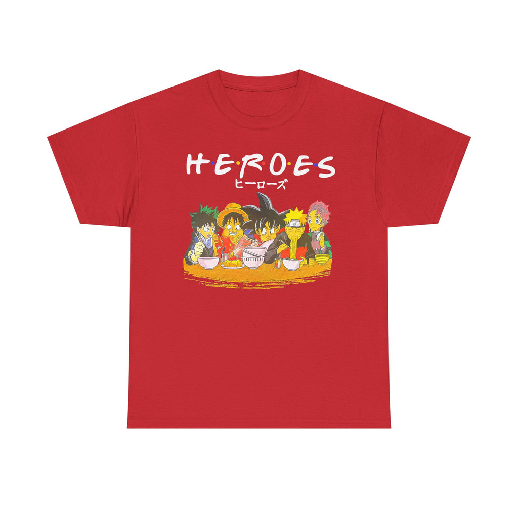 Playful Cartoon Characters Unisex Heavy Cotton Tee, Fun Graphic Tee, Casual Wear, Gift for Kids, Party Shirt, Cartoon Themed Apparel
