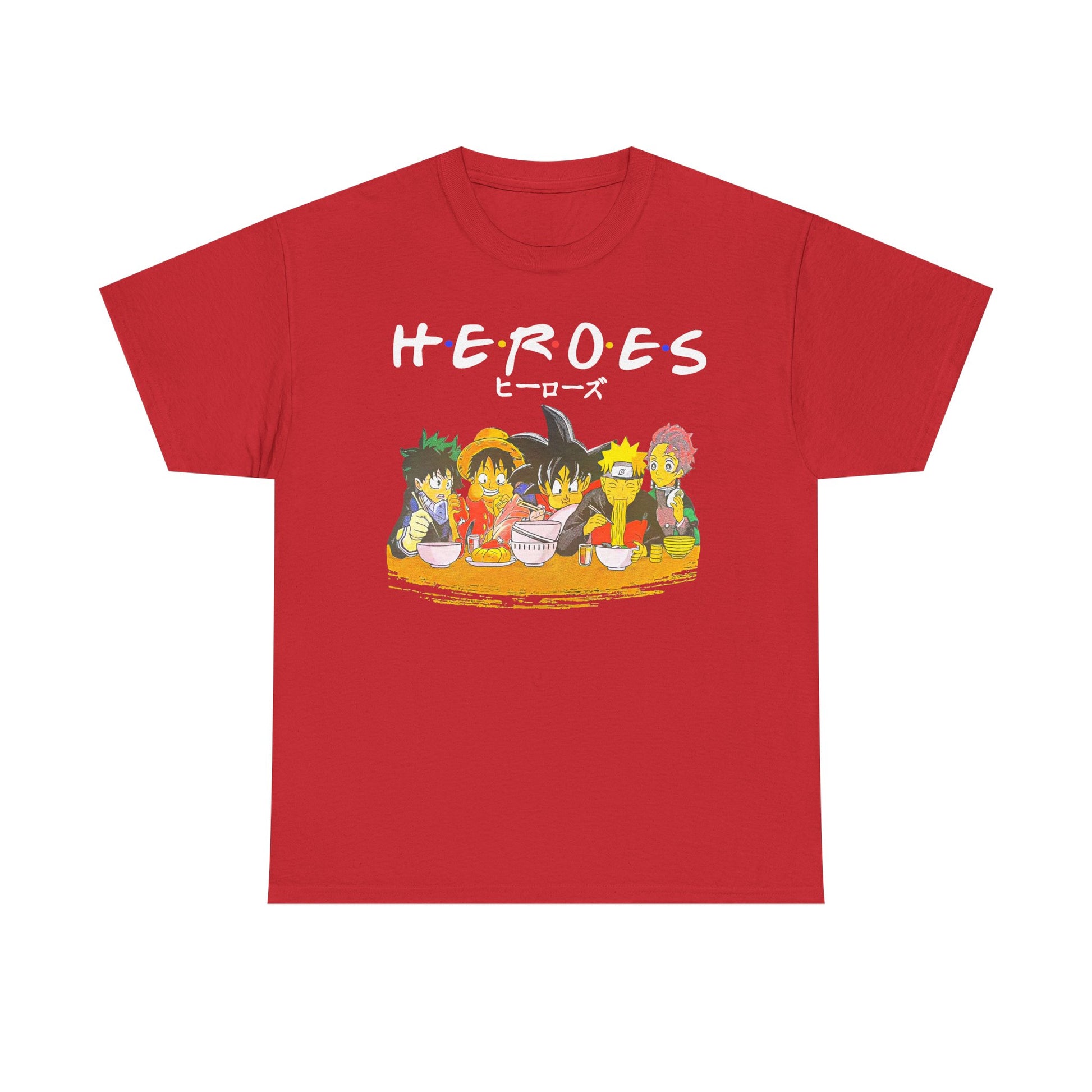 Playful Cartoon Characters Unisex Heavy Cotton Tee, Fun Graphic Tee, Casual Wear, Gift for Kids, Party Shirt, Cartoon Themed Apparel