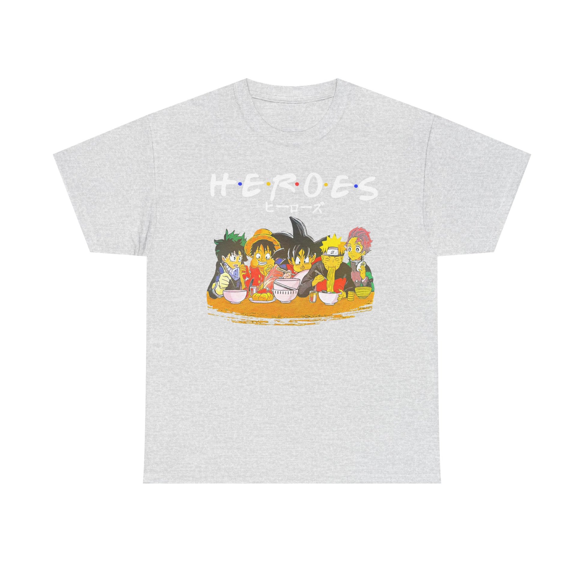 Playful Cartoon Characters Unisex Heavy Cotton Tee, Fun Graphic Tee, Casual Wear, Gift for Kids, Party Shirt, Cartoon Themed Apparel