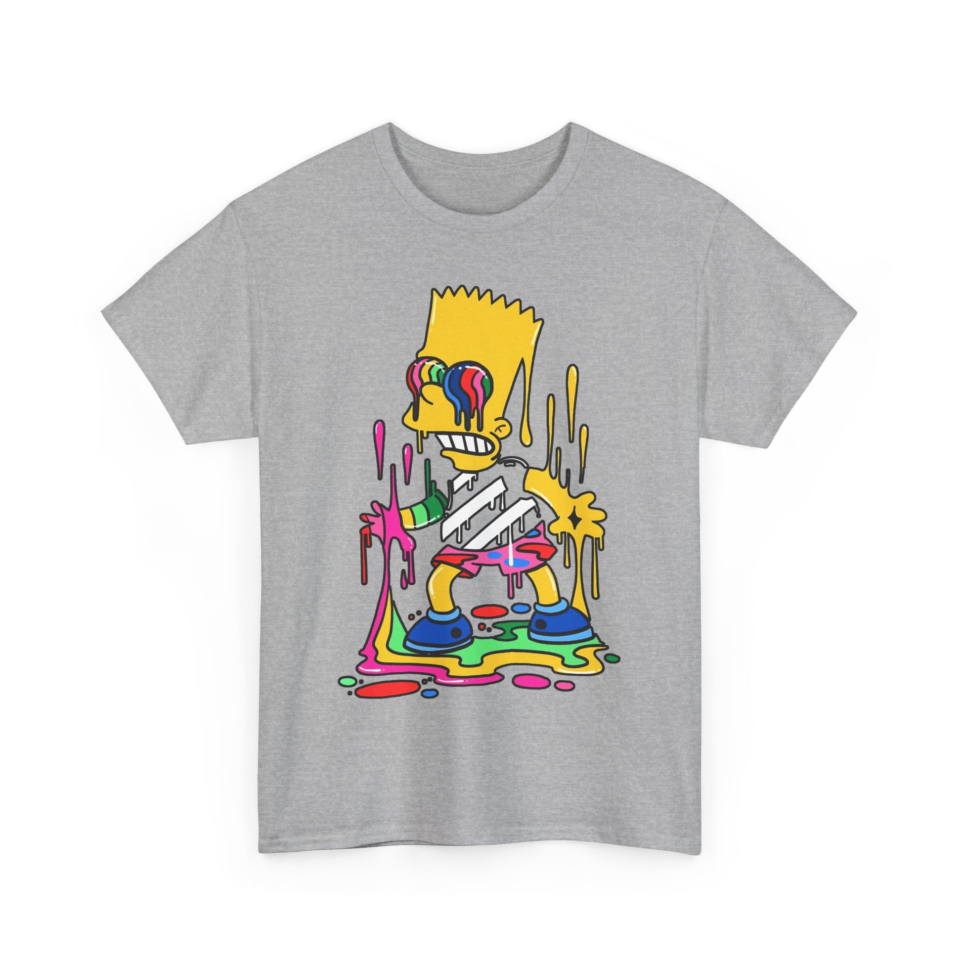 Colorful Bart Simpson Graphic Tee, Unisex Heavy Cotton Tee, Streetwear, Casual Fashion, Birthday Gift, Pop Culture, Cartoon Lover's