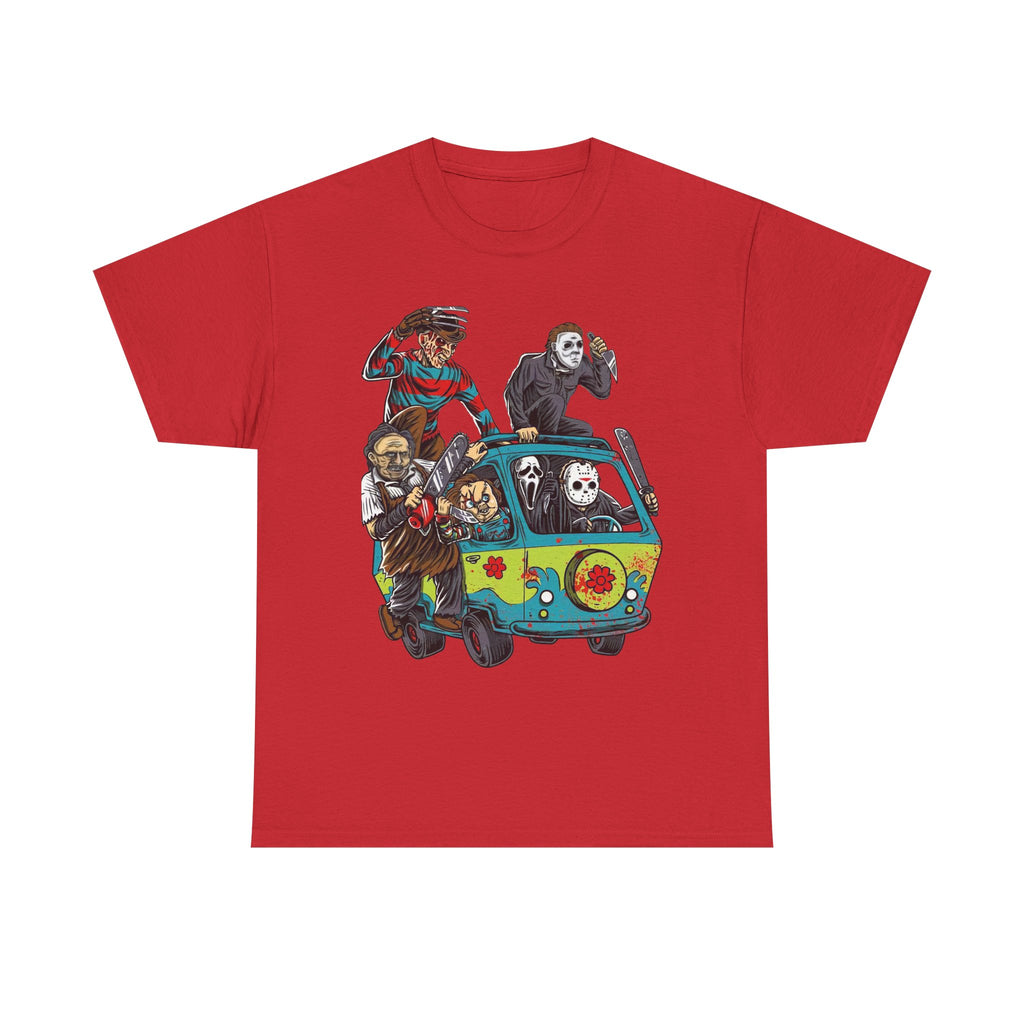 Horror Movie Character Tee, Fun Graphic T-Shirt, Unisex Cotton Shirt, Halloween Apparel, Scary Movie Fans Gift