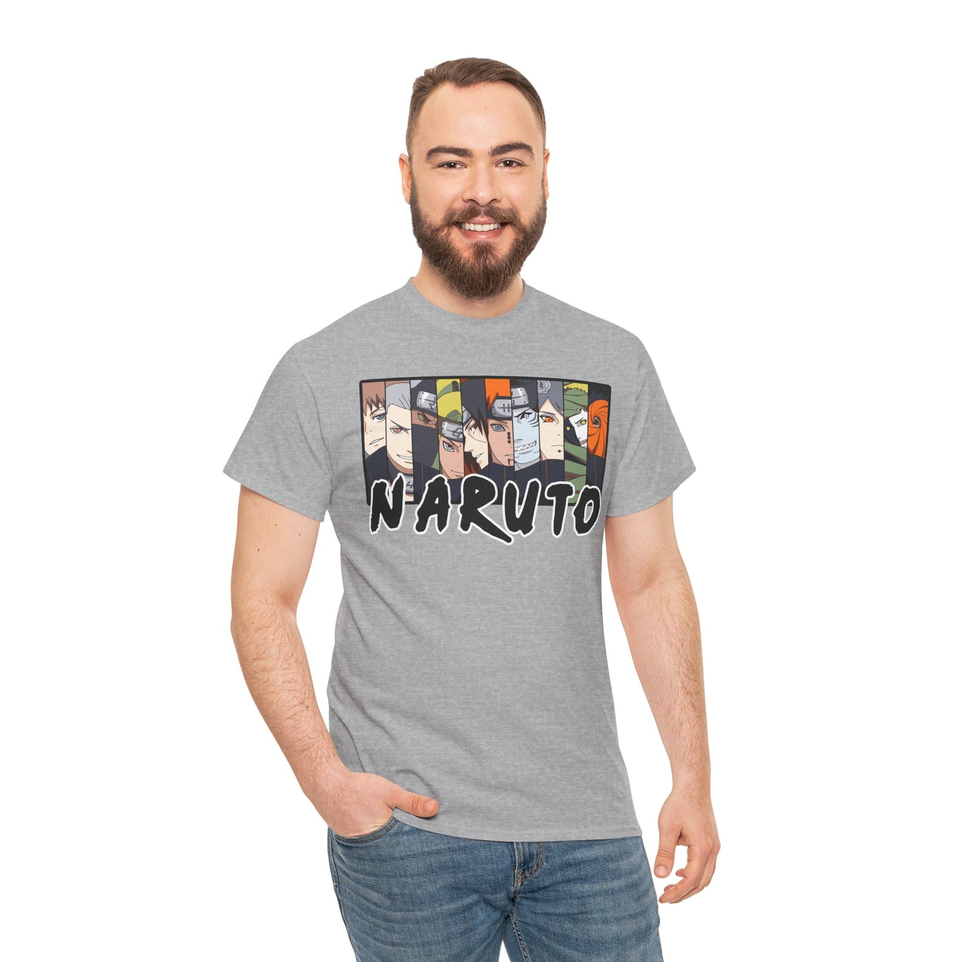Naruto Unisex Heavy Cotton Tee - Anime Fan Shirt, Gift for Ninja Enthusiasts, Casual Wear, Birthday Present, Anime Con Merchandise