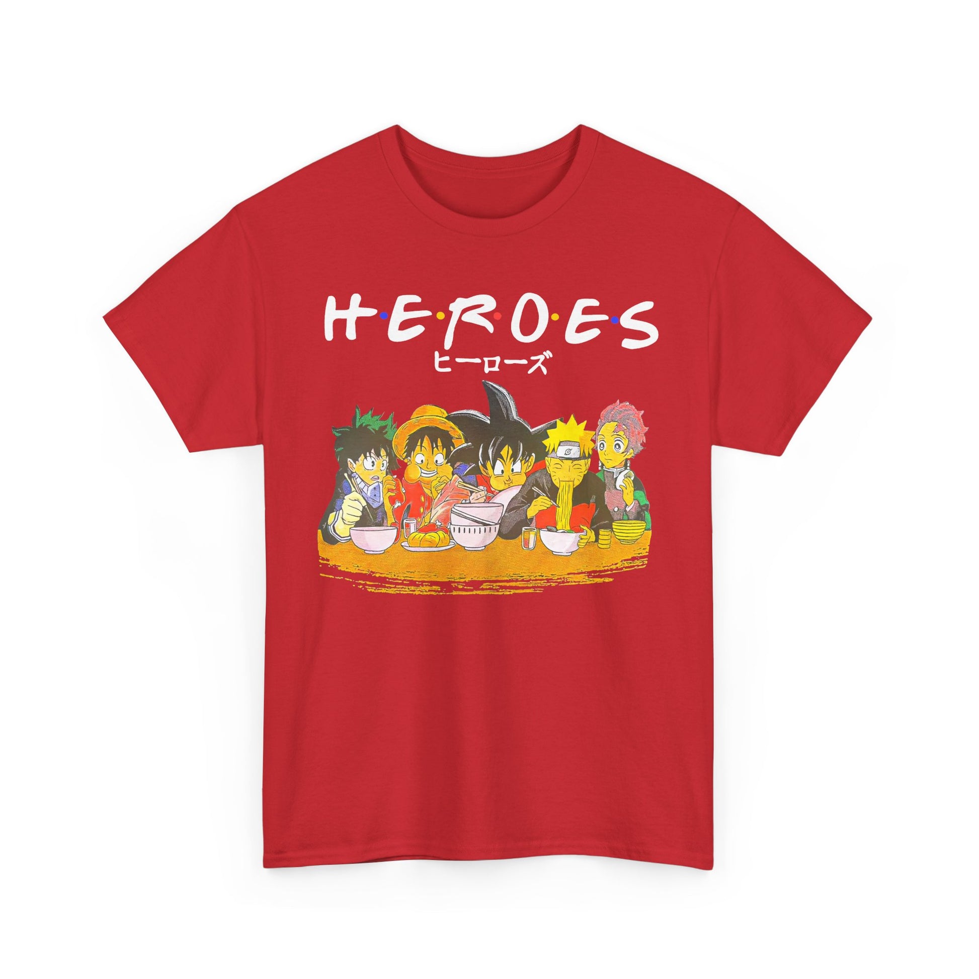 Playful Cartoon Characters Unisex Heavy Cotton Tee, Fun Graphic Tee, Casual Wear, Gift for Kids, Party Shirt, Cartoon Themed Apparel