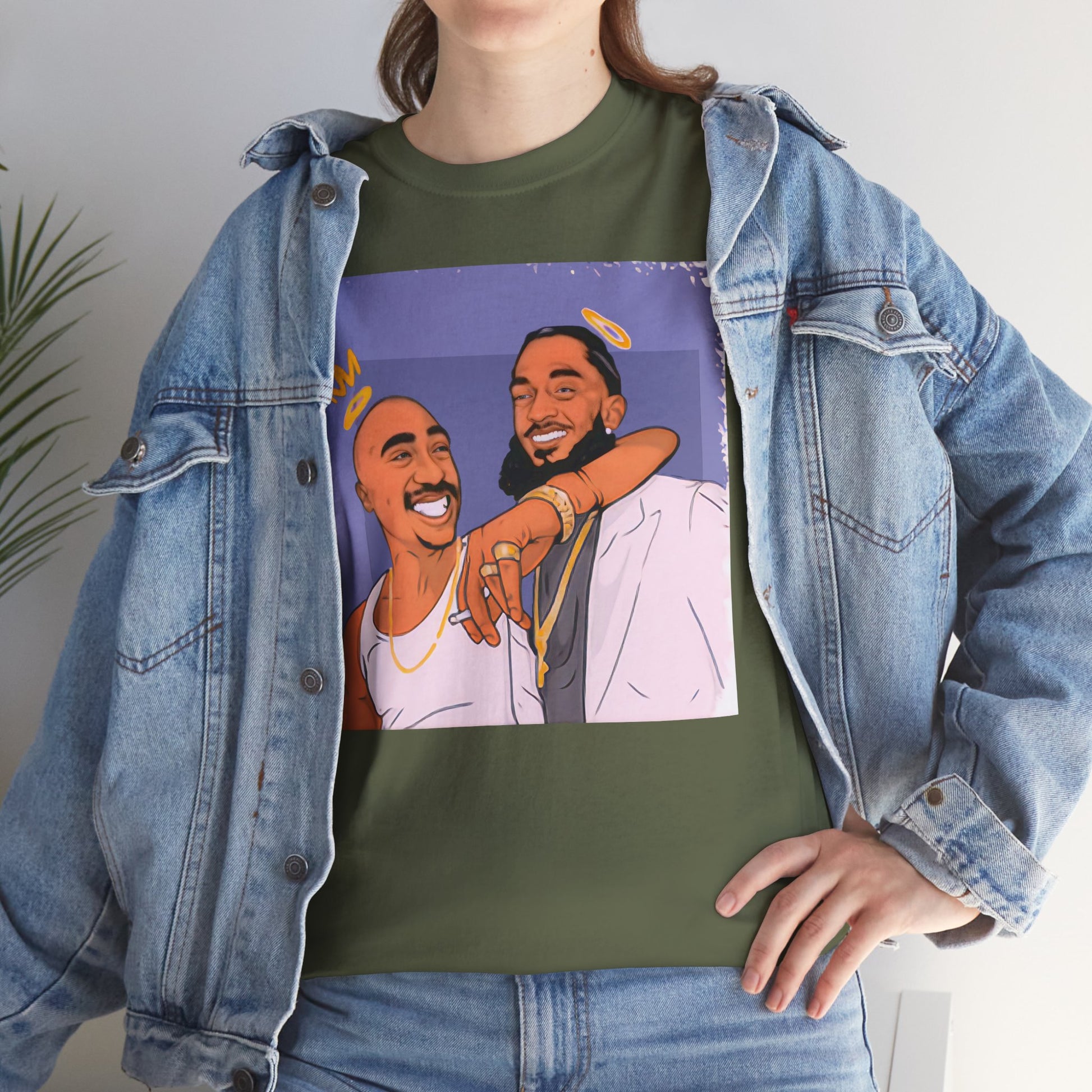 Kobe Nipsey Unisex Heavy Cotton Tee with Fun Graphic Design, Casual Wear, Street Style, Hip Hop Fashion, Gift for Music Lovers, Comfortable Tee