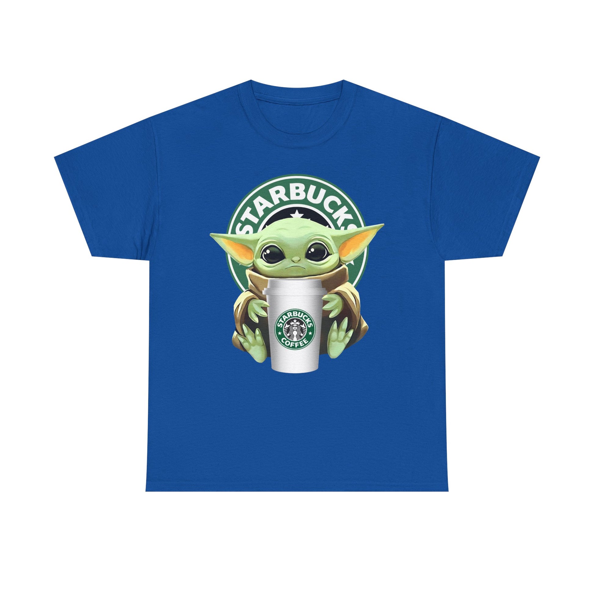 Cute Baby Yoda-Inspired Unisex Tee, Star Wars Shirt, Coffee Lover Gift, Geeky Apparel, Everyday Comfort Tee