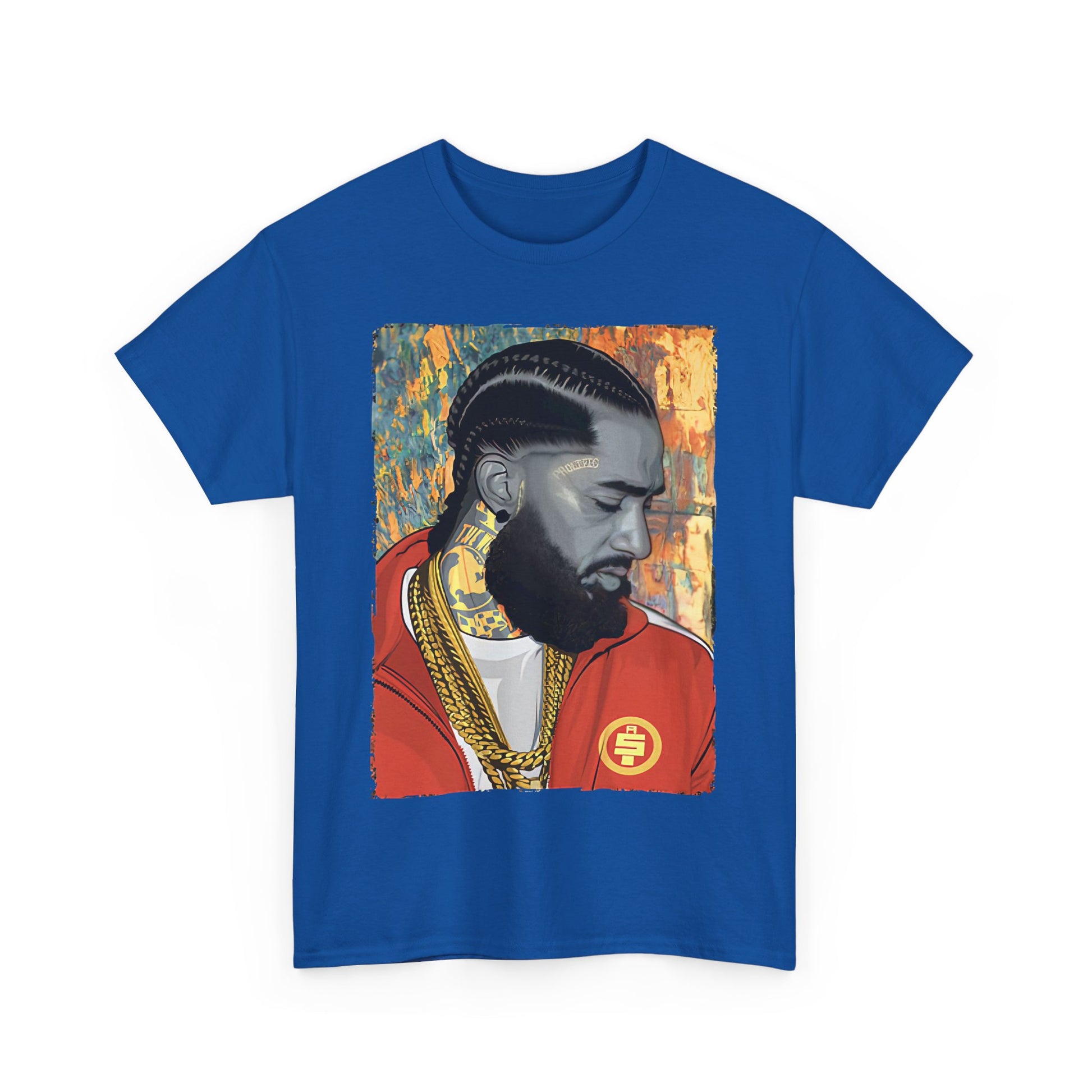 Nipsey Hussle Nostalgic Tribute Tee: Unisex Heavy Cotton Tee with Artistic Graphic, Streetwear Style, Hip Hop Apparel, Gift for Fans, Music Lover Tee