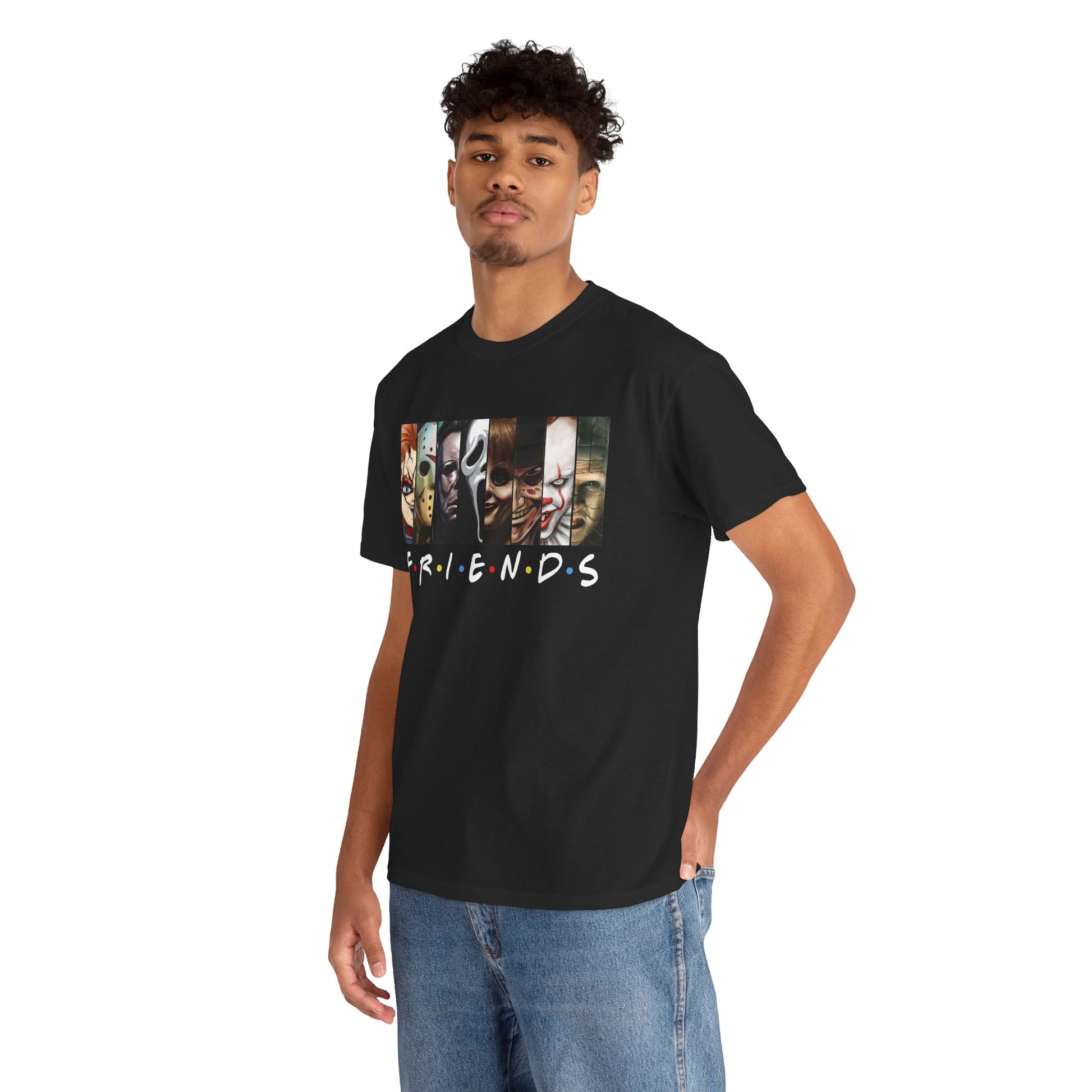 Horror Movie Friends Tee, Unisex Graphic T-Shirt, Halloween Shirt, Movie Lover Gift, Casual Wear, Unique Design