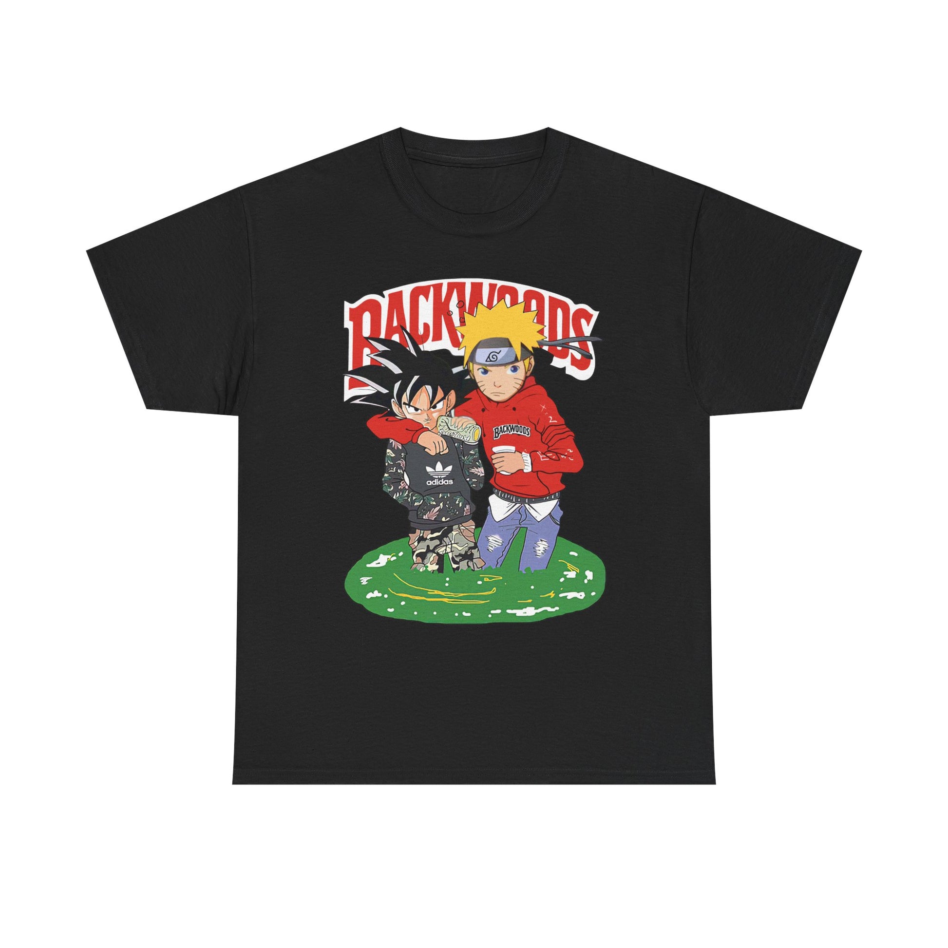 Backwoods Anime Graphic Tee, Retro Cartoon Design T-Shirt, Casual Unisex Fashion, Gift for Anime Lovers, Streetwear Style