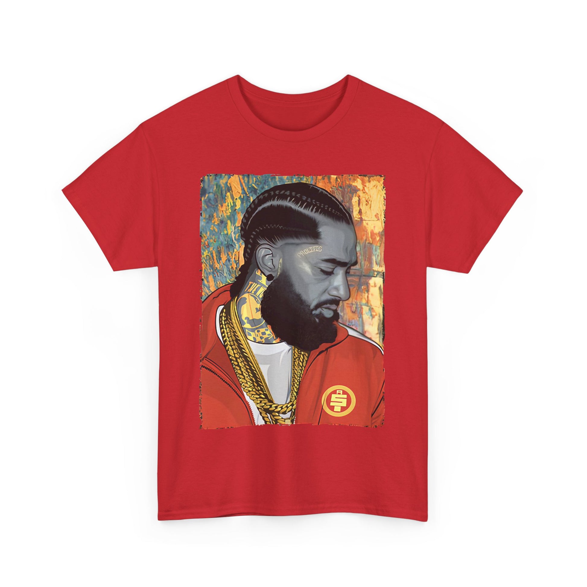 Nipsey Hussle Nostalgic Tribute Tee: Unisex Heavy Cotton Tee with Artistic Graphic, Streetwear Style, Hip Hop Apparel, Gift for Fans, Music Lover Tee