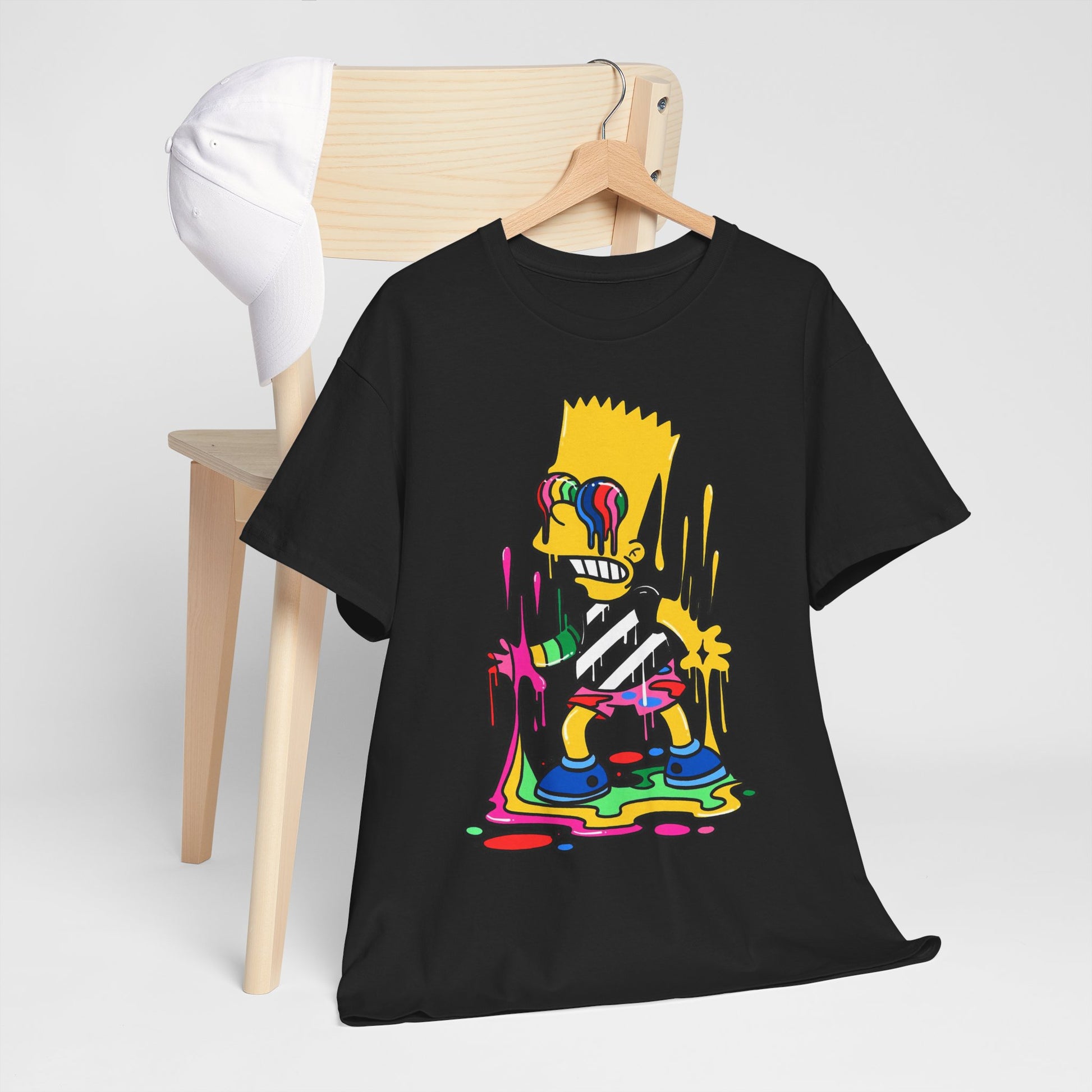 Colorful Bart Simpson Graphic Tee, Unisex Heavy Cotton Tee, Streetwear, Casual Fashion, Birthday Gift, Pop Culture, Cartoon Lover's