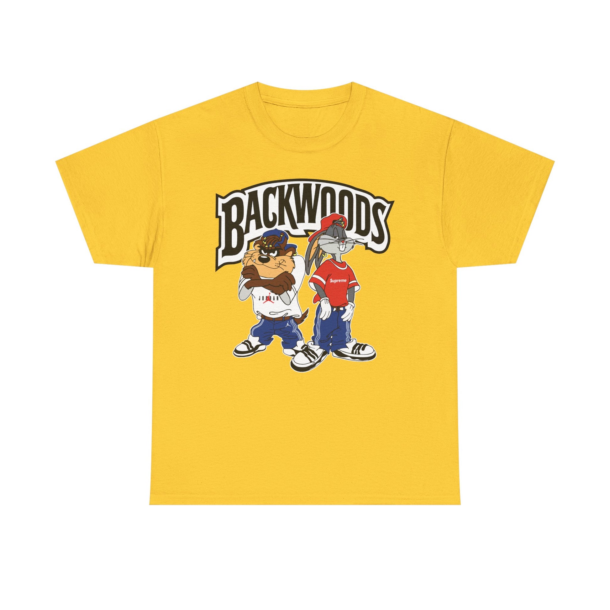 Cool Cartoon Graphic Tee, Unisex Heavy Cotton Tee, Streetwear Style, Casual Outfit, Gift for Friends, Summer Fashion, Backwoods Design