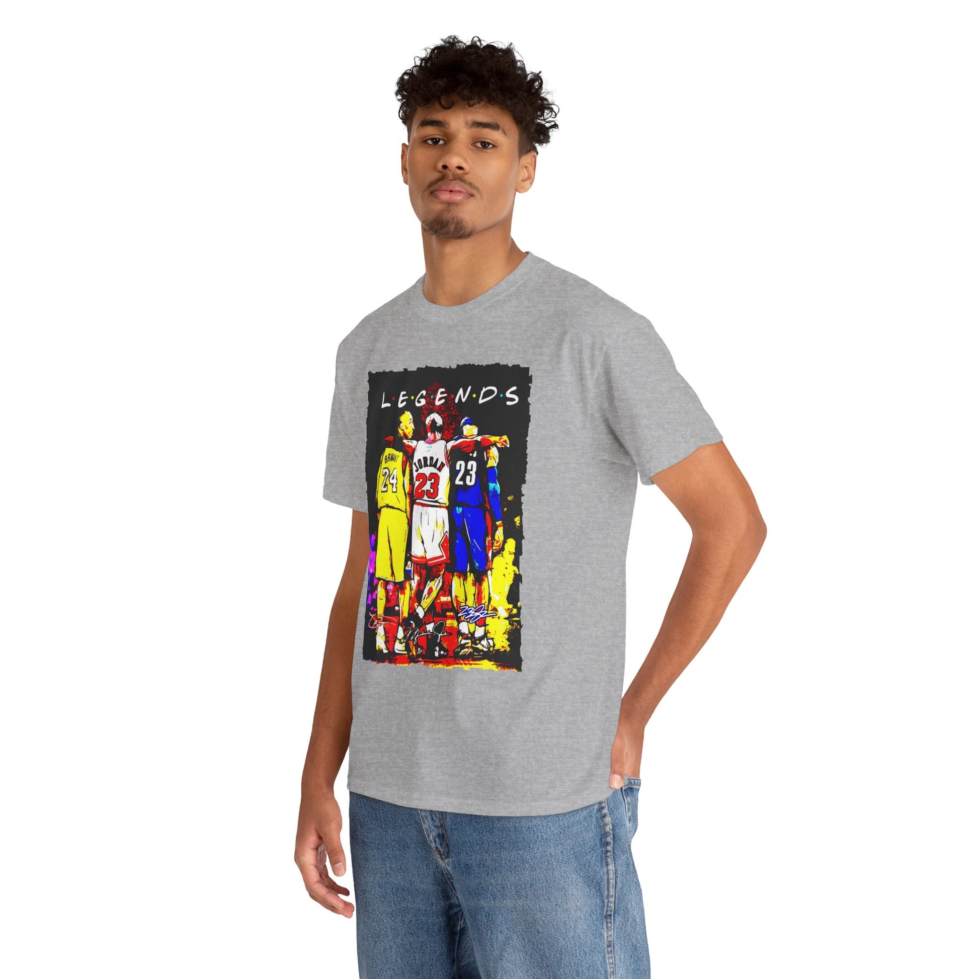 Legends Unisex Heavy Cotton Tee for Sports Fans, Basketball Shirt, Graphic Tee, Gift for Him, Unique Sports Apparel