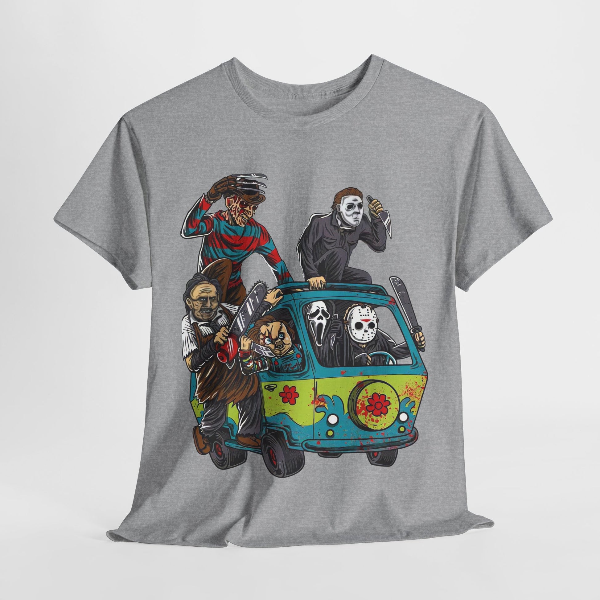 Horror Movie Character Tee, Fun Graphic T-Shirt, Unisex Cotton Shirt, Halloween Apparel, Scary Movie Fans Gift