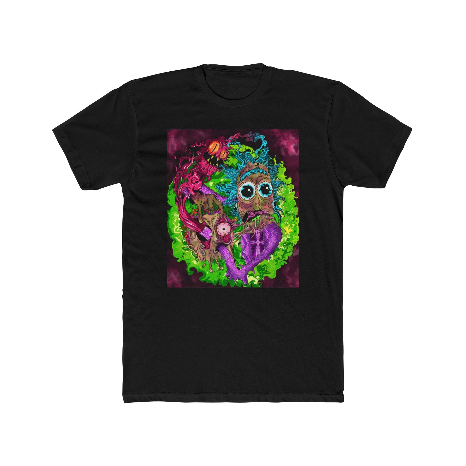 Rick and Morty Colorful Cartoon-Themed Unisex Cotton Crew Tee - Perfect for Casual Wear, Gifts, Festivals, Art Lovers, Everyday Comfort!