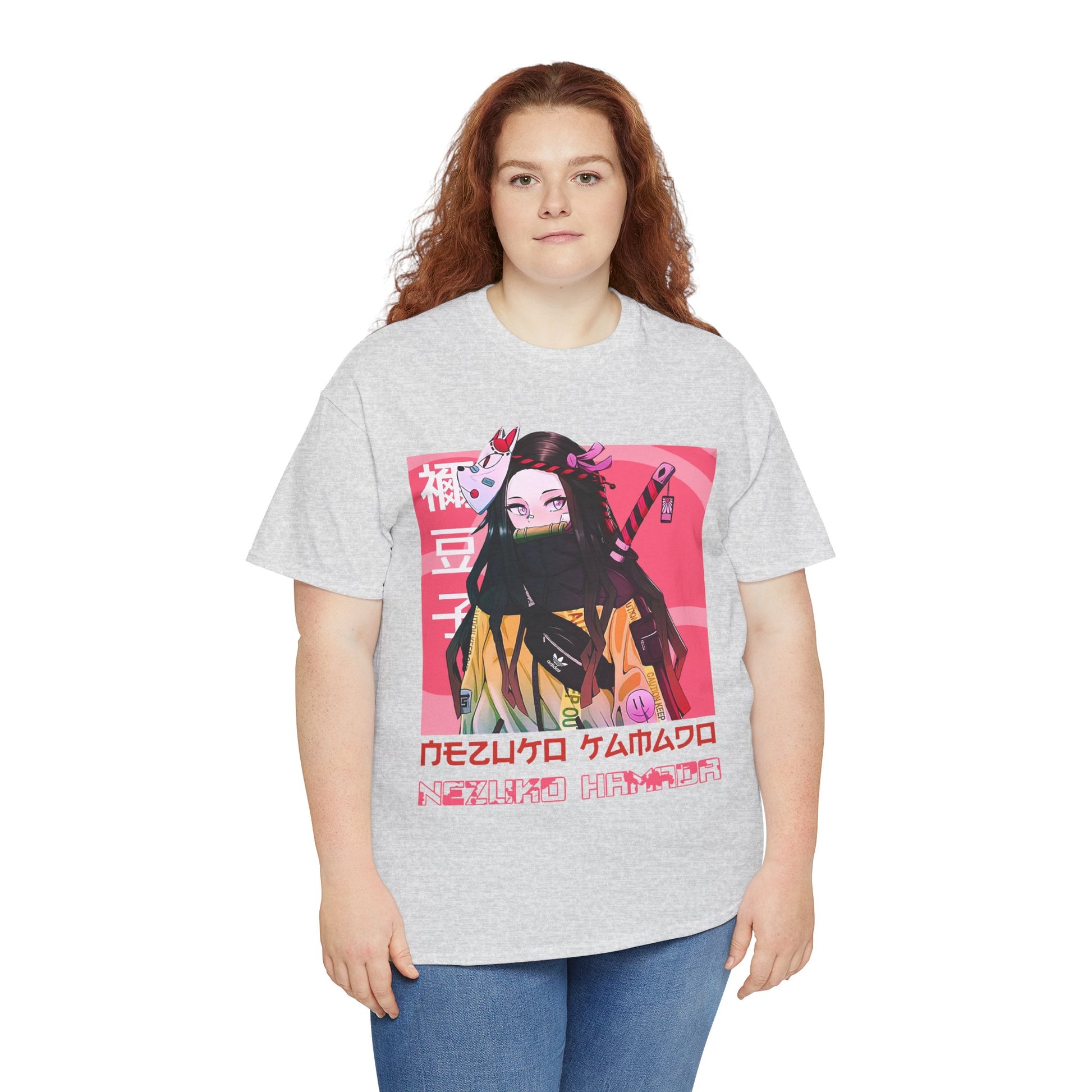 Nezuko Anime Art Unisex Heavy Cotton Tee, Manga-inspired T-shirt, Gift for Anime Lovers, Cosplay Apparel, Streetwear Top, Casual Wear