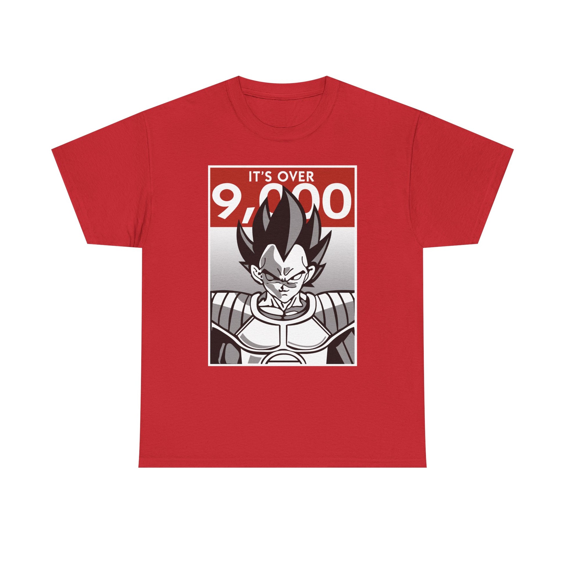 Dragon Ball Z Over 9000 Unisex Heavy Cotton Tee, Anime T-Shirt, Geek Gift, Casual Wear, Birthday Present, Nostalgia Apparel