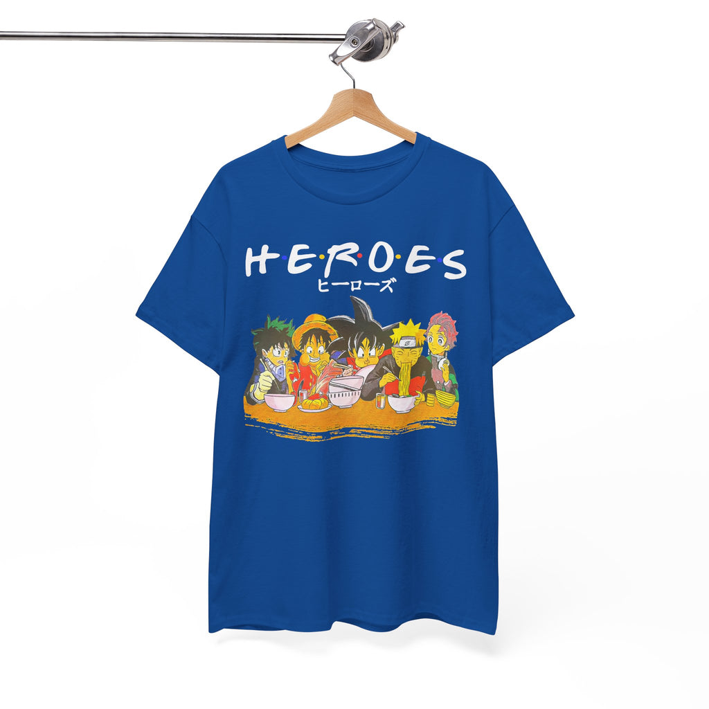 Playful Cartoon Characters Unisex Heavy Cotton Tee, Fun Graphic Tee, Casual Wear, Gift for Kids, Party Shirt, Cartoon Themed Apparel