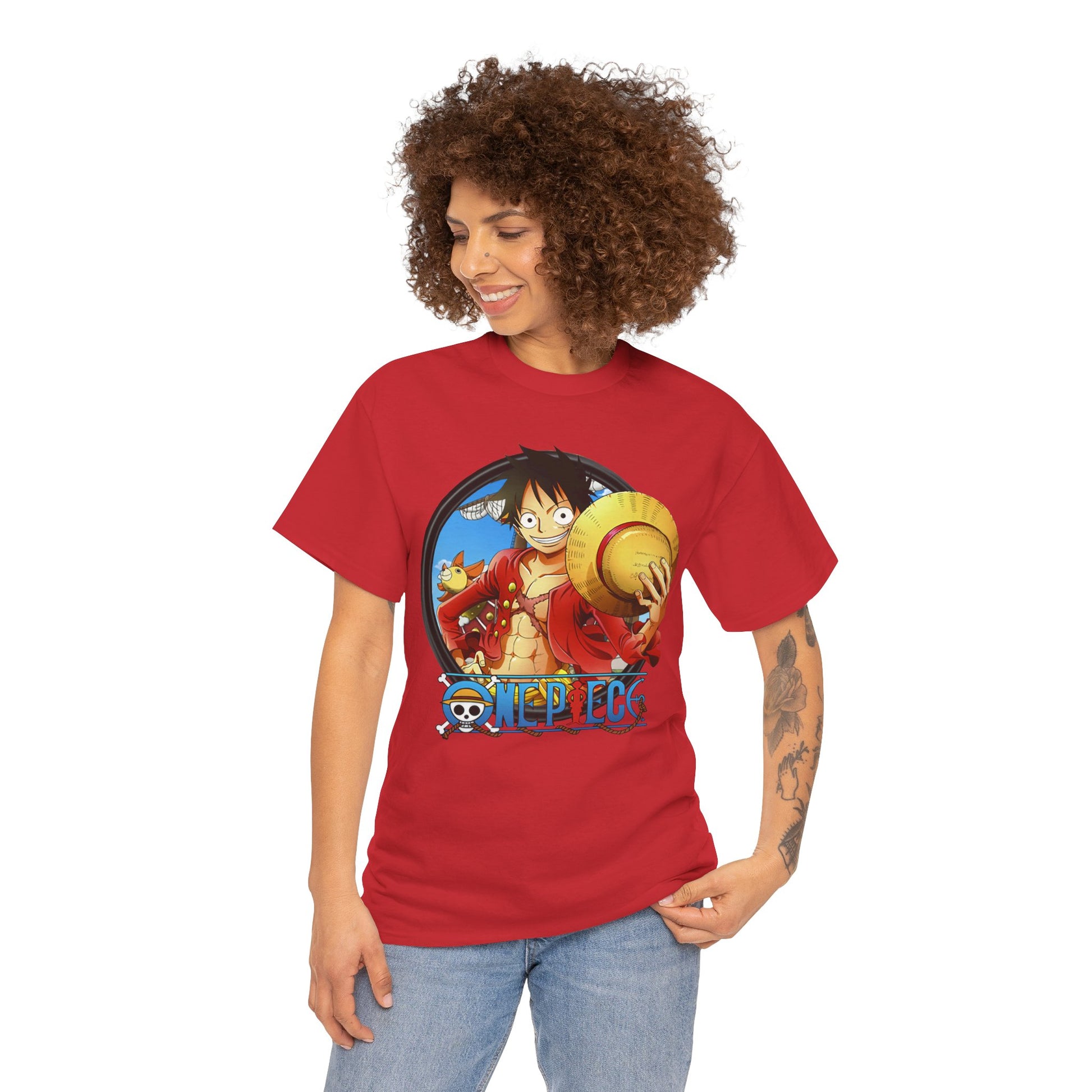 One Piece Unisex Heavy Cotton Tee, Anime Shirt, Gift for Fans, Casual Wear, Summer T-Shirt, Streetwear