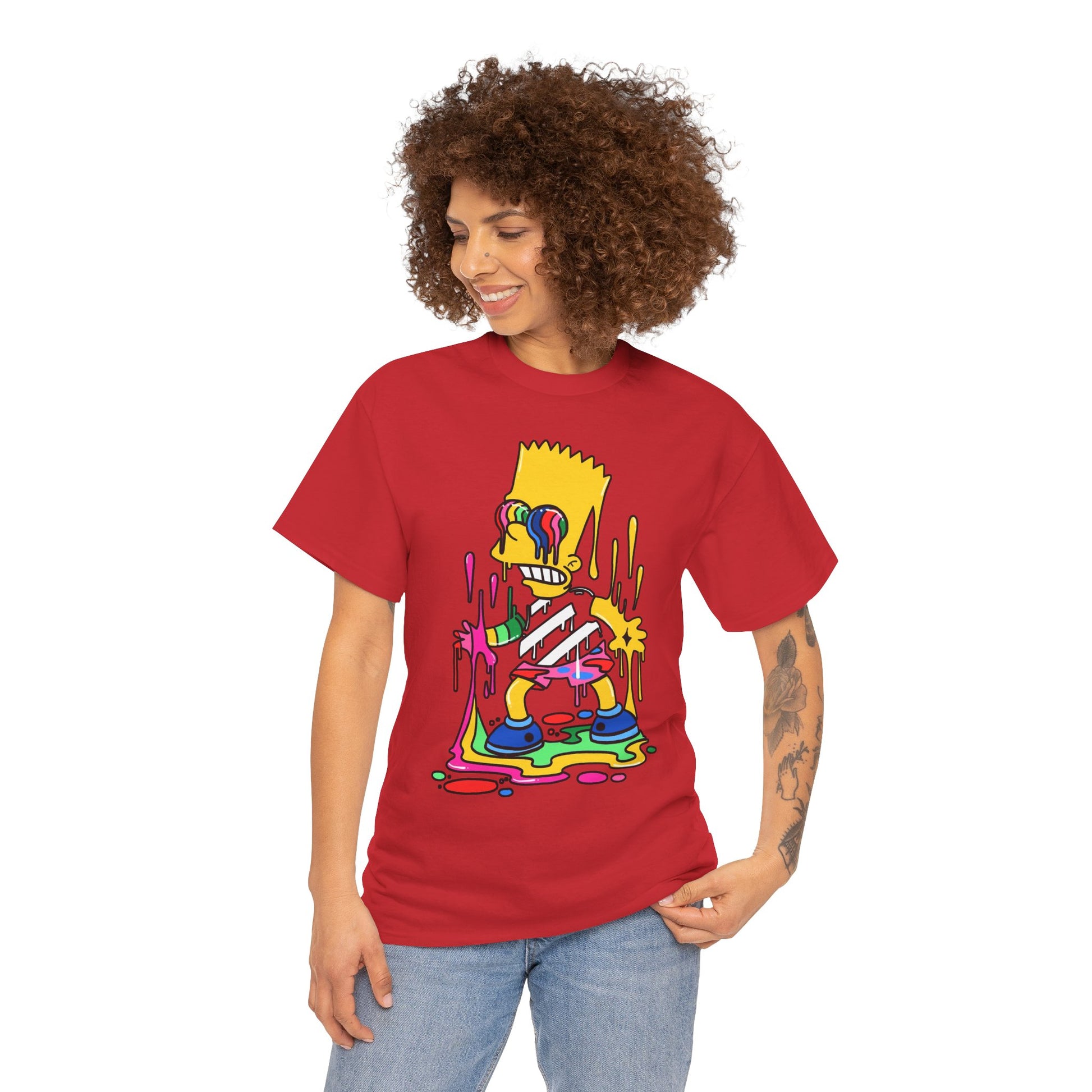 Colorful Bart Simpson Graphic Tee, Unisex Heavy Cotton Tee, Streetwear, Casual Fashion, Birthday Gift, Pop Culture, Cartoon Lover's