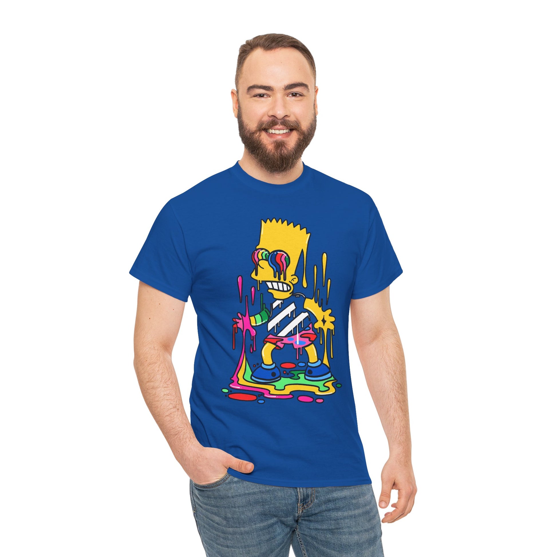 Colorful Bart Simpson Graphic Tee, Unisex Heavy Cotton Tee, Streetwear, Casual Fashion, Birthday Gift, Pop Culture, Cartoon Lover's