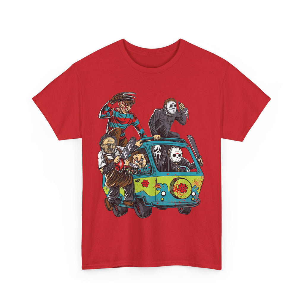 Horror Movie Character Tee, Fun Graphic T-Shirt, Unisex Cotton Shirt, Halloween Apparel, Scary Movie Fans Gift