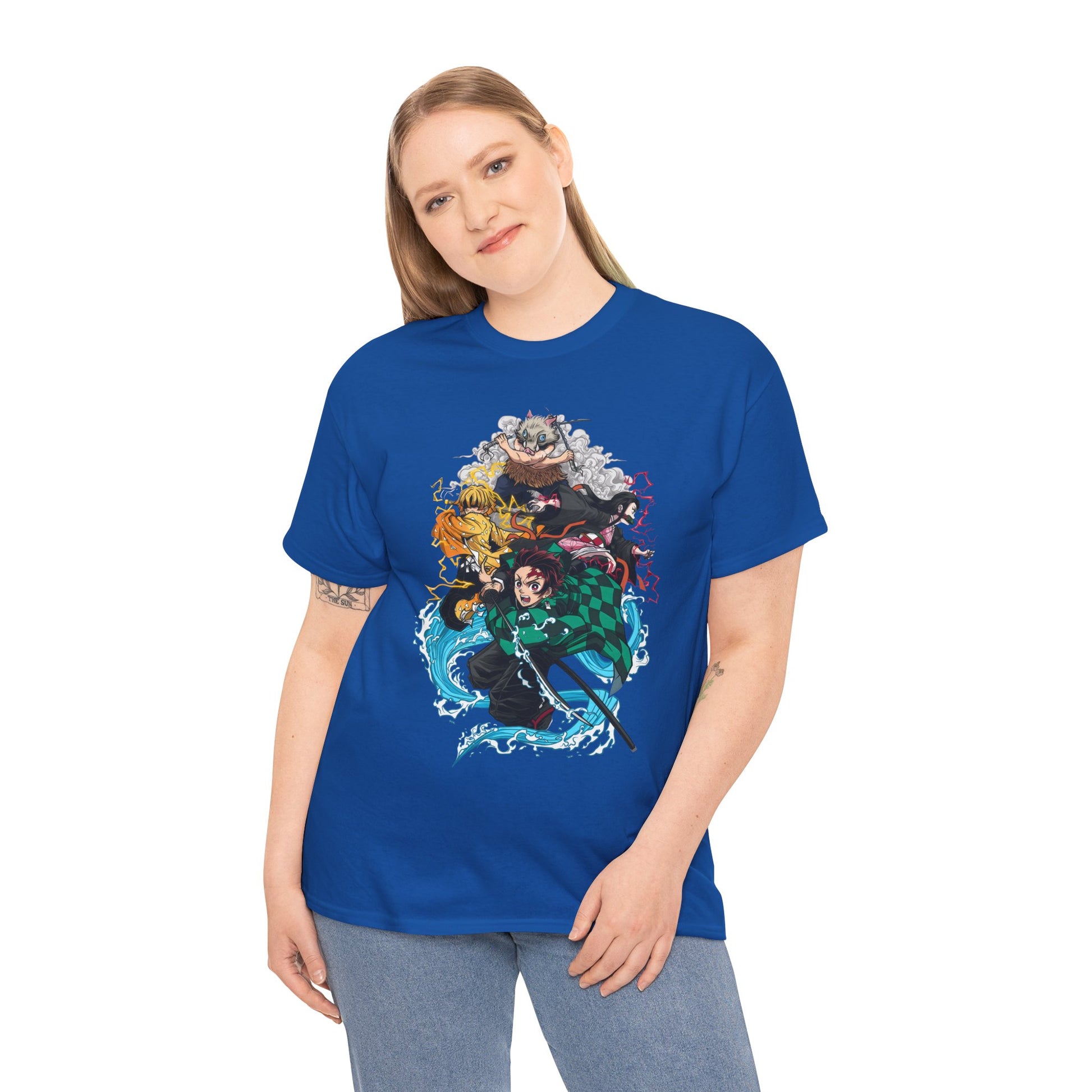 Demon Slayer Unisex Heavy Cotton Tee, Graphic Tee for Fans, Anime Merch, Unisex Shirt, Cosplay Outfit, Casual Wear