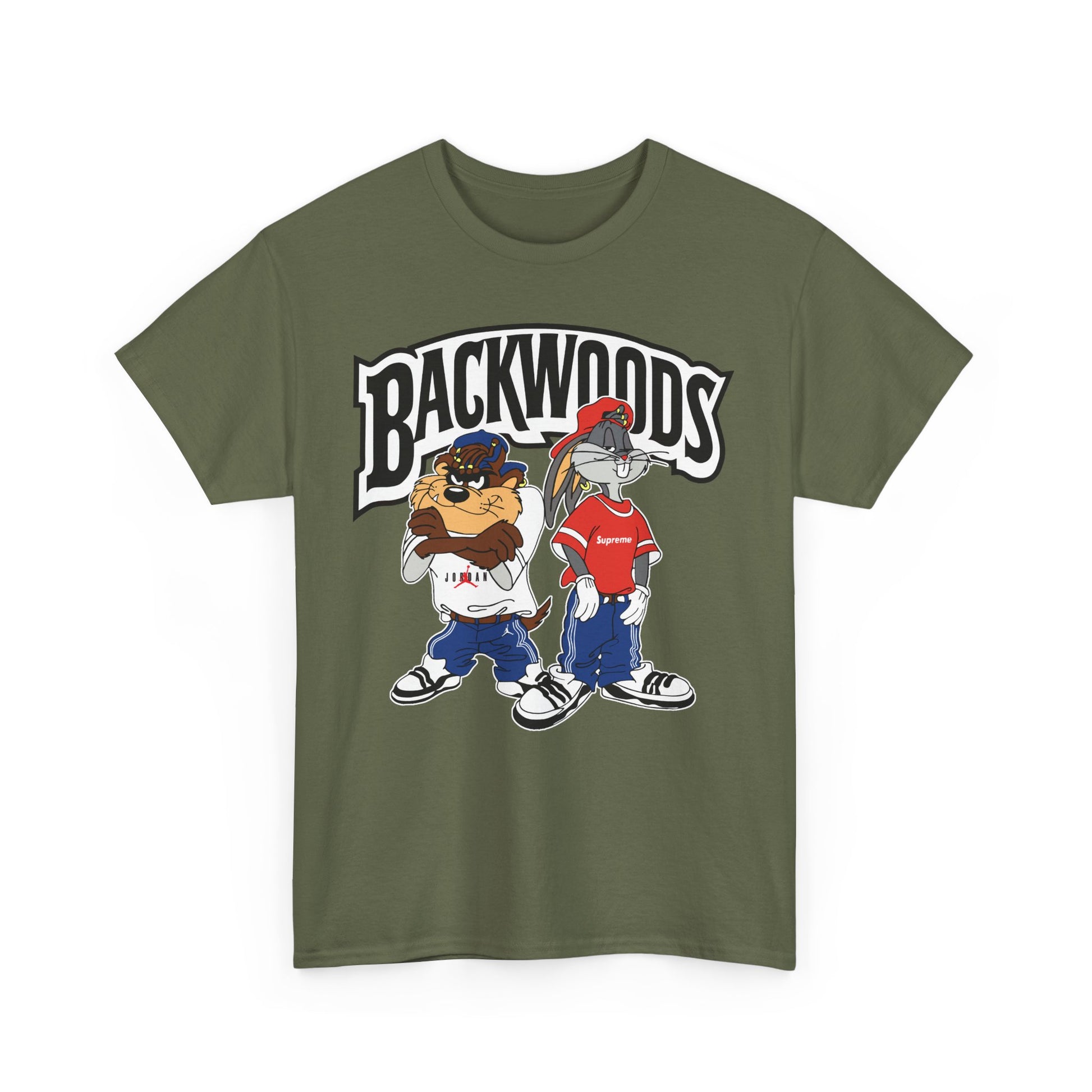 Cool Cartoon Graphic Tee, Unisex Heavy Cotton Tee, Streetwear Style, Casual Outfit, Gift for Friends, Summer Fashion, Backwoods Design