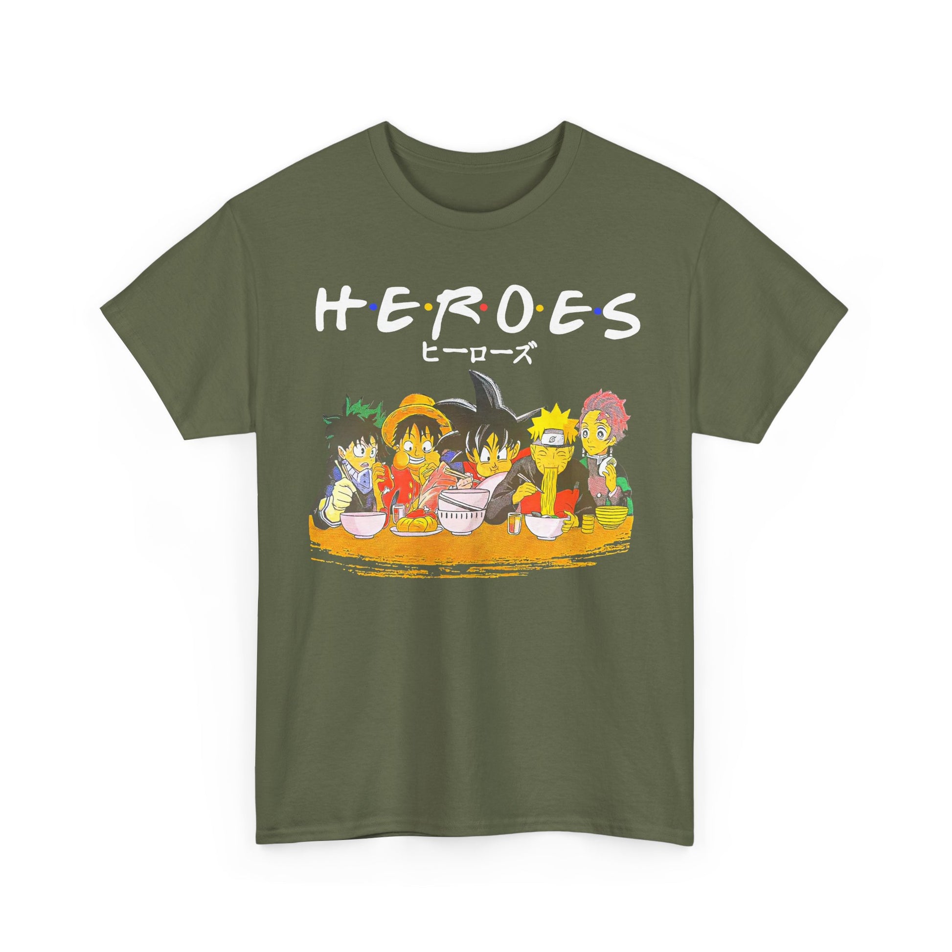 Playful Cartoon Characters Unisex Heavy Cotton Tee, Fun Graphic Tee, Casual Wear, Gift for Kids, Party Shirt, Cartoon Themed Apparel