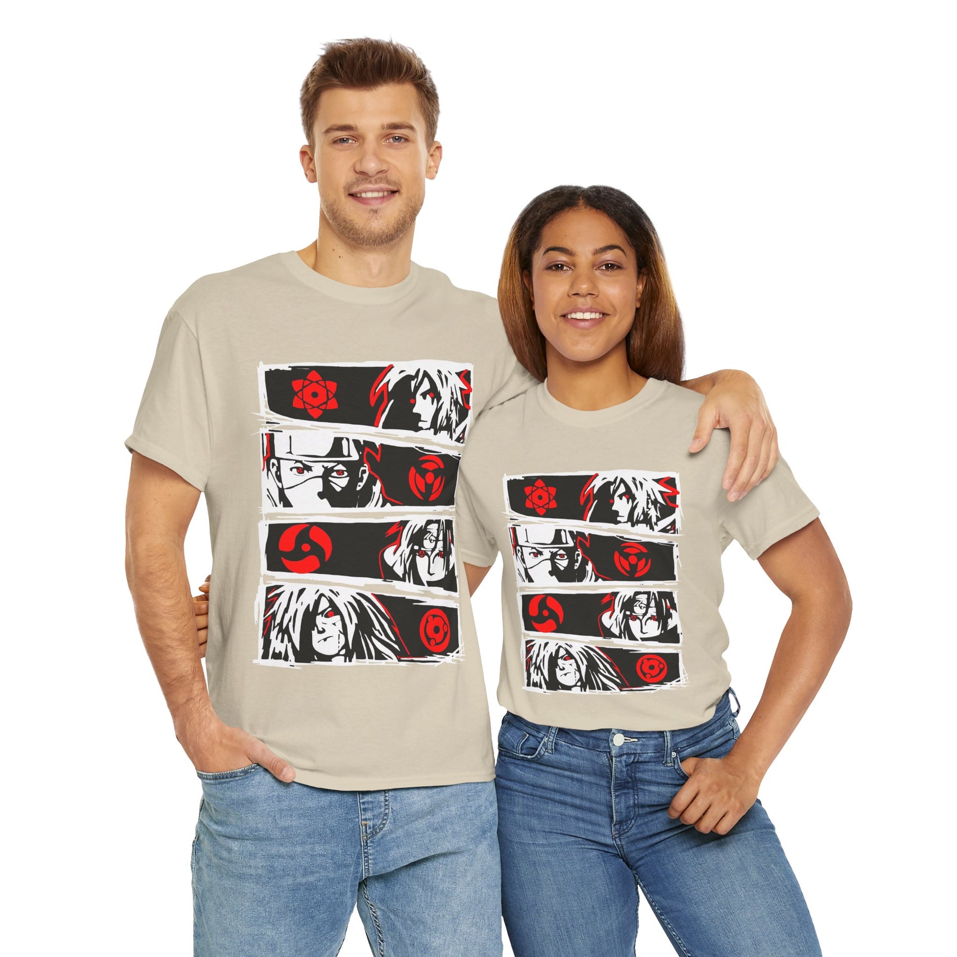 Naruto Anime-Inspired Unisex Heavy Cotton Tee, Graphic Tee for Fans, Cool Casual Wear, Collector's Edition, Gift for Anime Lovers, Streetwear