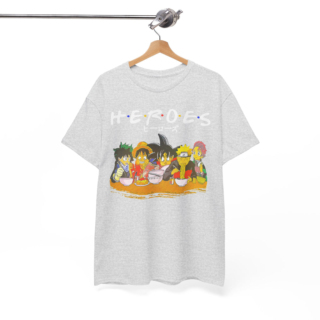 Playful Cartoon Characters Unisex Heavy Cotton Tee, Fun Graphic Tee, Casual Wear, Gift for Kids, Party Shirt, Cartoon Themed Apparel