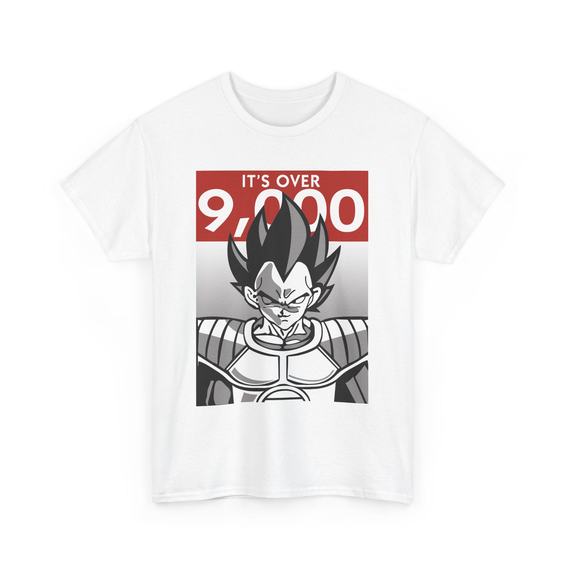 Dragon Ball Z Over 9000 Unisex Heavy Cotton Tee, Anime T-Shirt, Geek Gift, Casual Wear, Birthday Present, Nostalgia Apparel