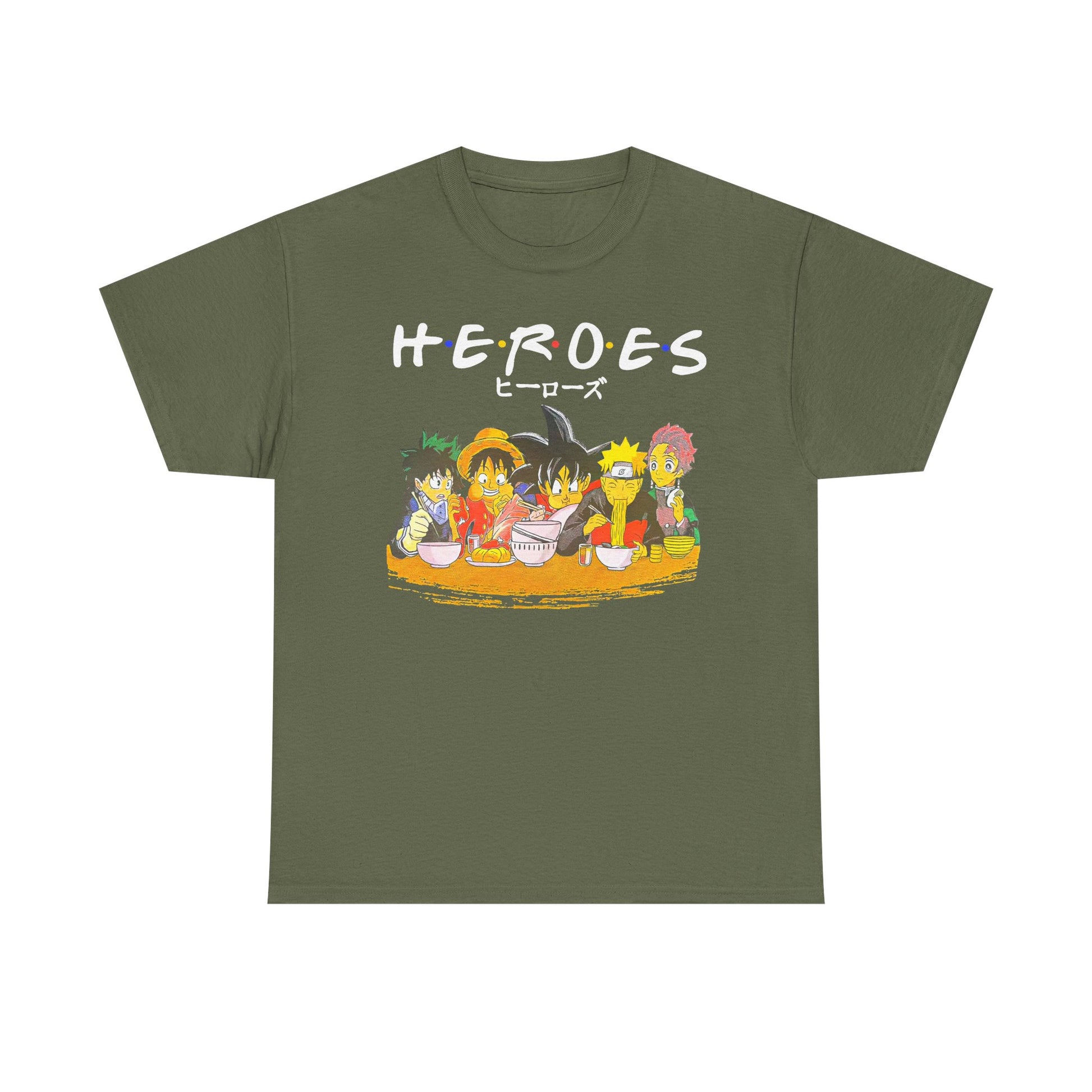 Playful Cartoon Characters Unisex Heavy Cotton Tee, Fun Graphic Tee, Casual Wear, Gift for Kids, Party Shirt, Cartoon Themed Apparel