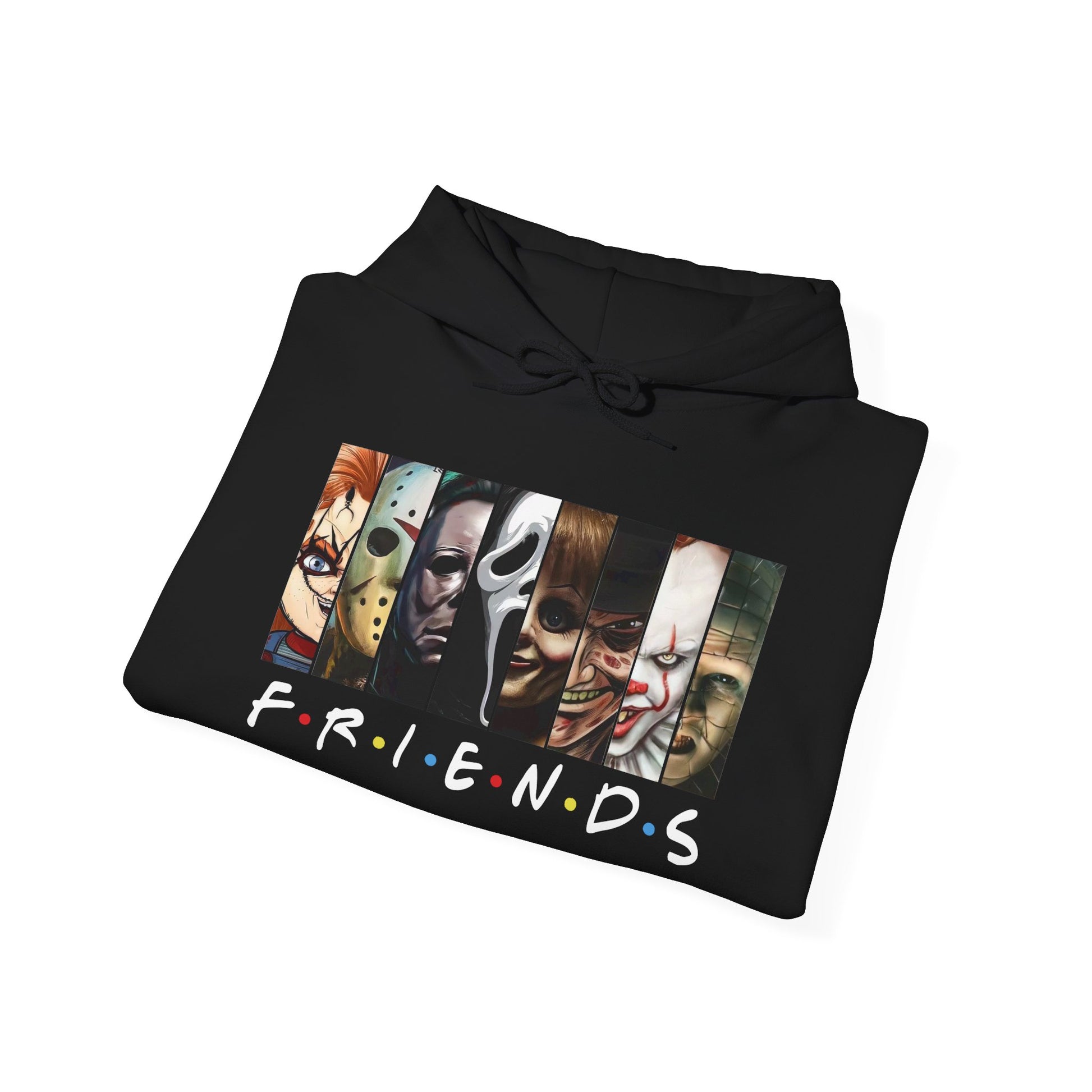 Halloween Friends Hoodie Featuring Iconic Friends Motif, Perfect for Casual Outings, Fall/Winter Wear, Gift for TV Show Lovers, Cozy Comfort