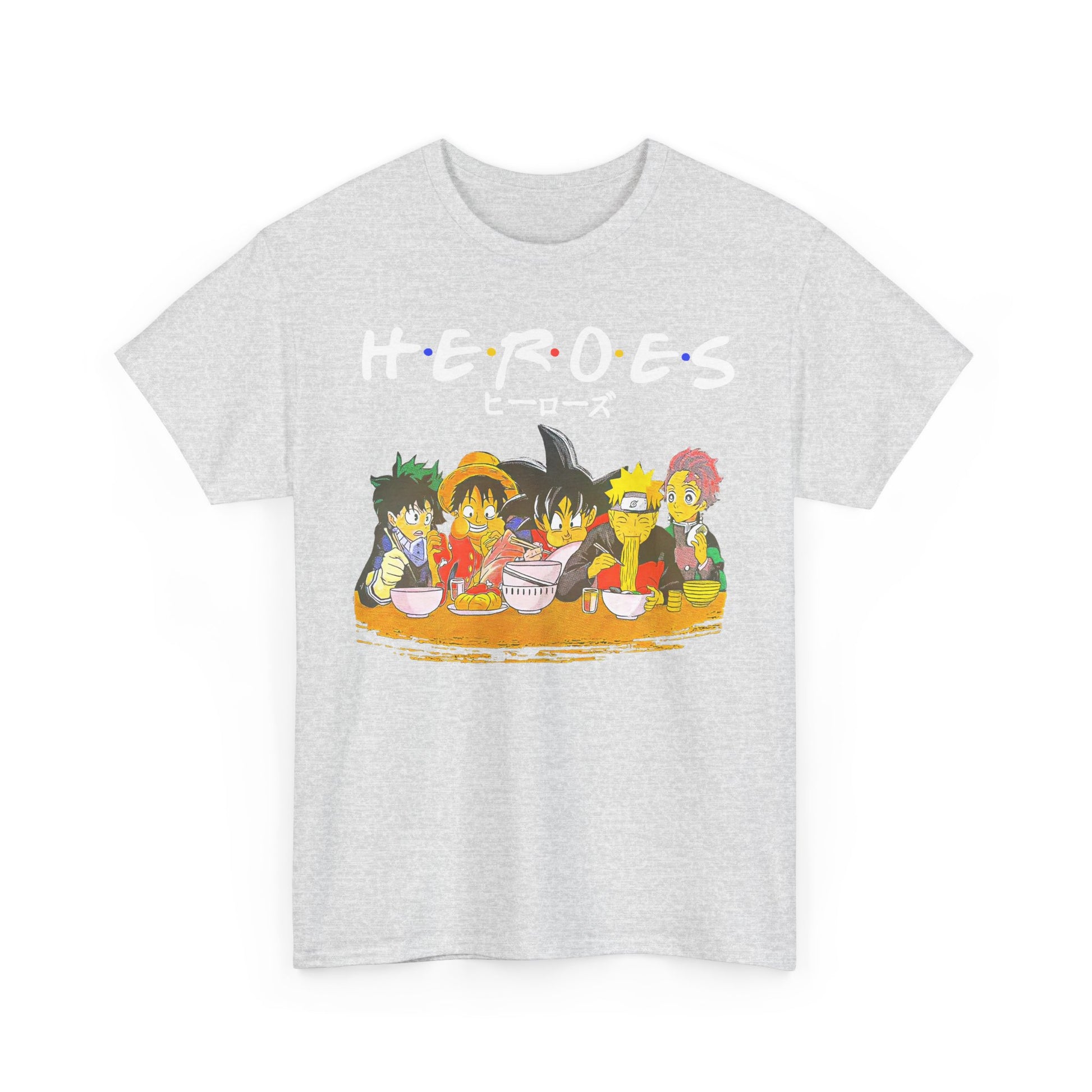 Playful Cartoon Characters Unisex Heavy Cotton Tee, Fun Graphic Tee, Casual Wear, Gift for Kids, Party Shirt, Cartoon Themed Apparel