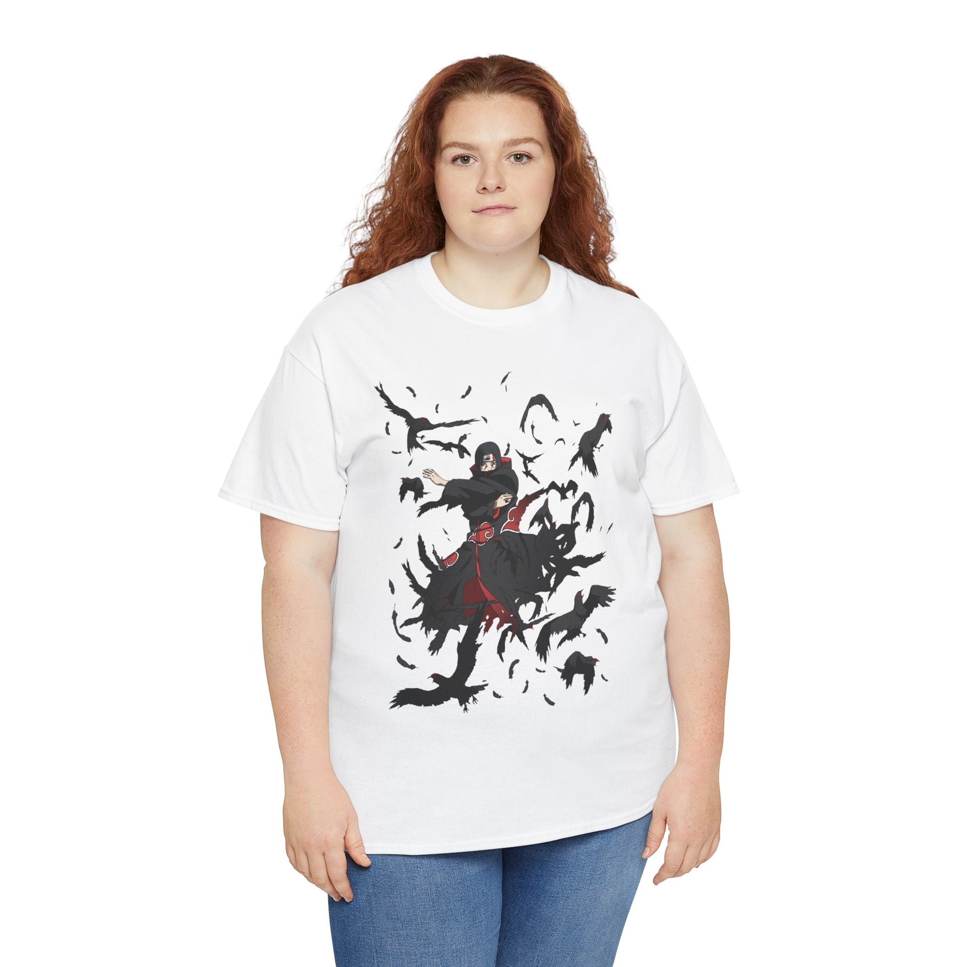 Mystical Raven Unisex Heavy Cotton Tee, Graphic Tee, Bird Lover Gift, Casual Wear, Halloween or Gothic Style Shirt, Unique Art Apparel