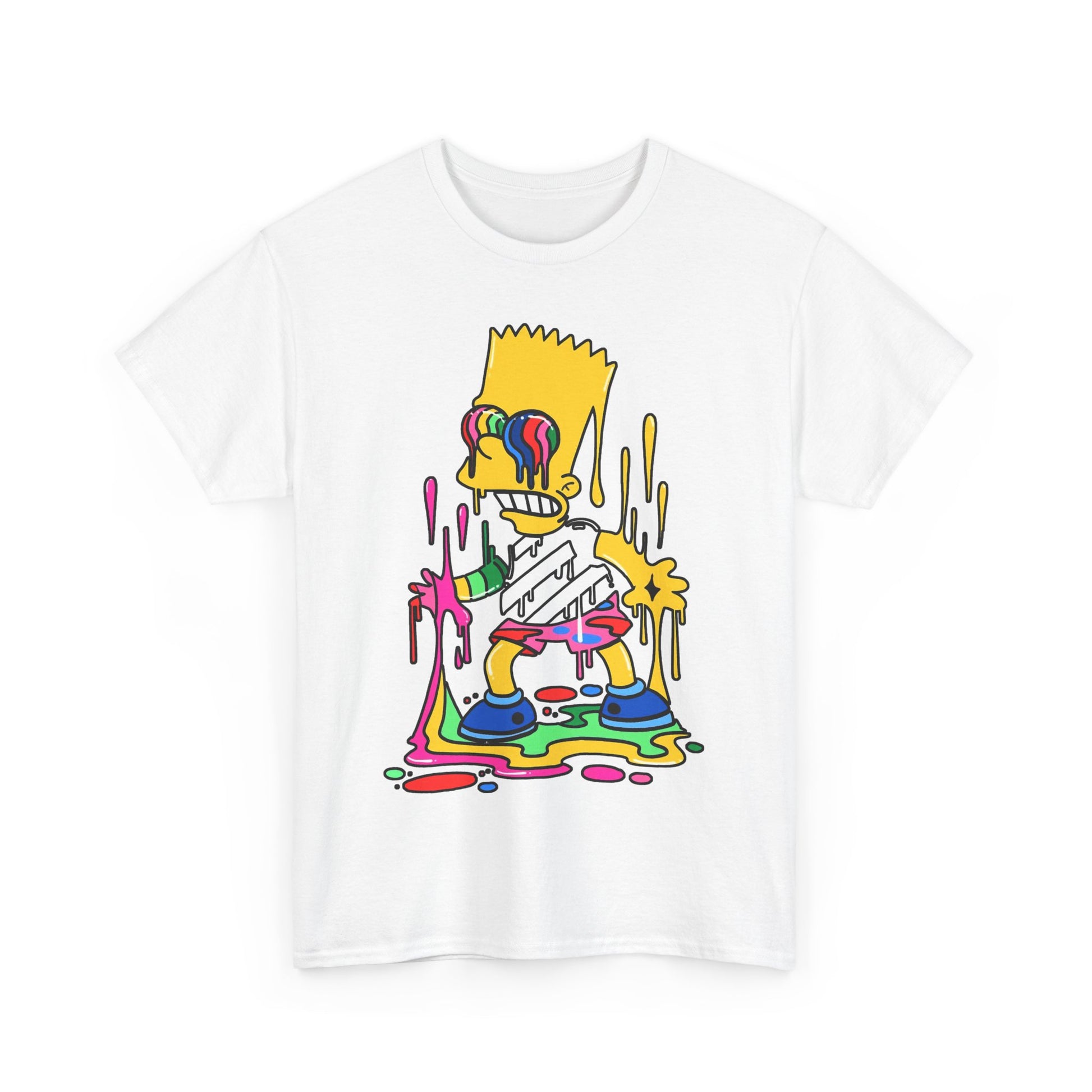 Colorful Bart Simpson Graphic Tee, Unisex Heavy Cotton Tee, Streetwear, Casual Fashion, Birthday Gift, Pop Culture, Cartoon Lover's