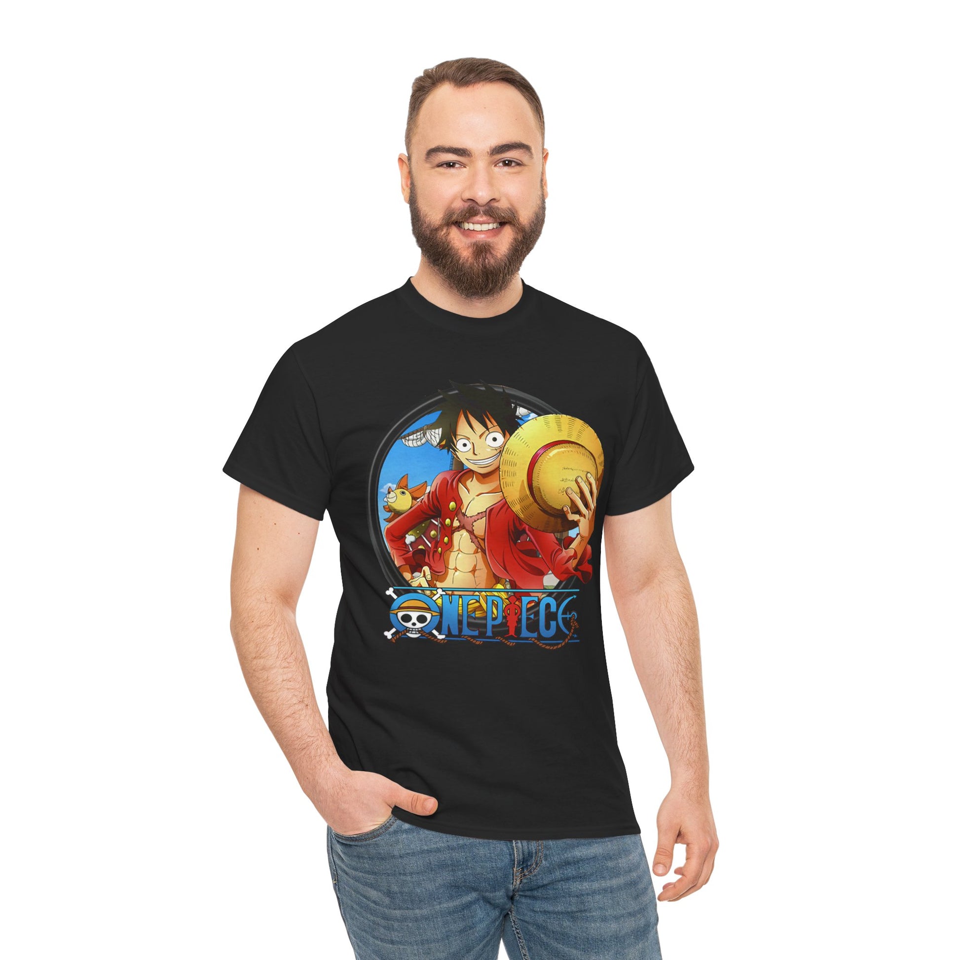 One Piece Unisex Heavy Cotton Tee, Anime Shirt, Gift for Fans, Casual Wear, Summer T-Shirt, Streetwear
