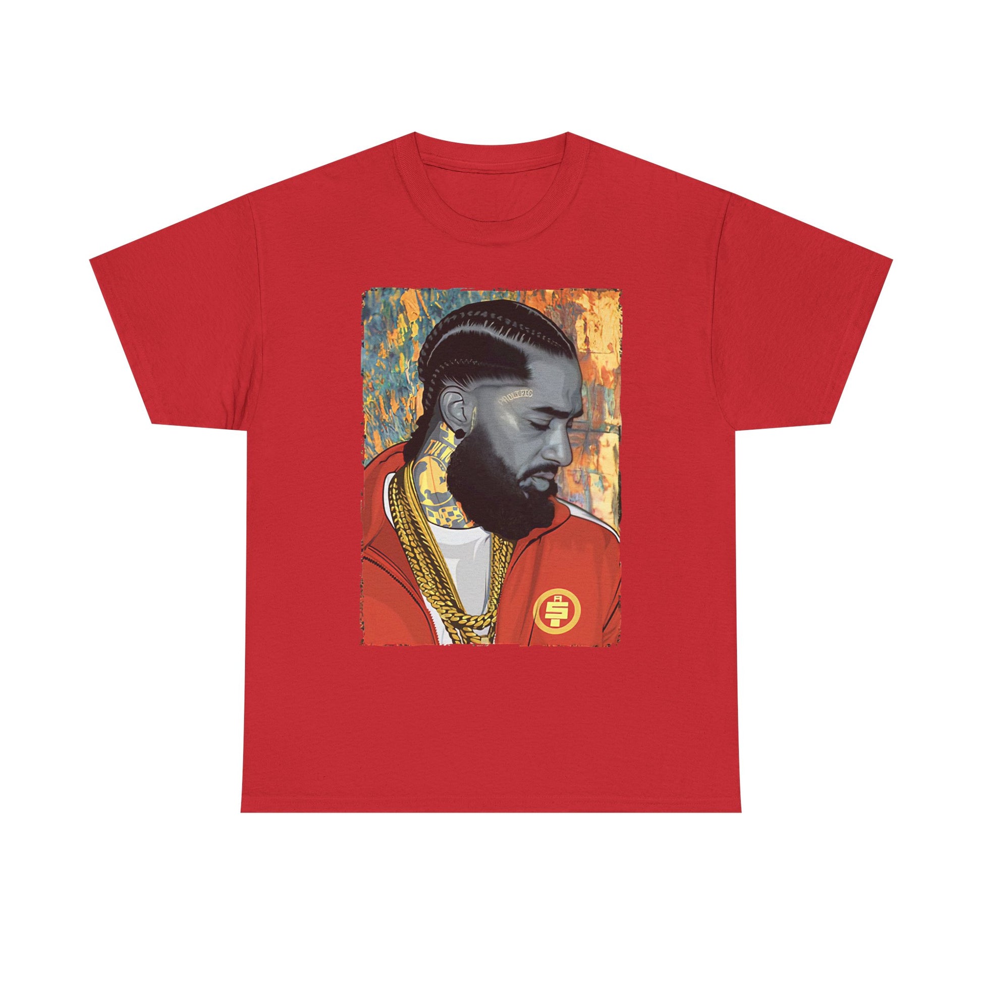 Nipsey Hussle Nostalgic Tribute Tee: Unisex Heavy Cotton Tee with Artistic Graphic, Streetwear Style, Hip Hop Apparel, Gift for Fans, Music Lover Tee