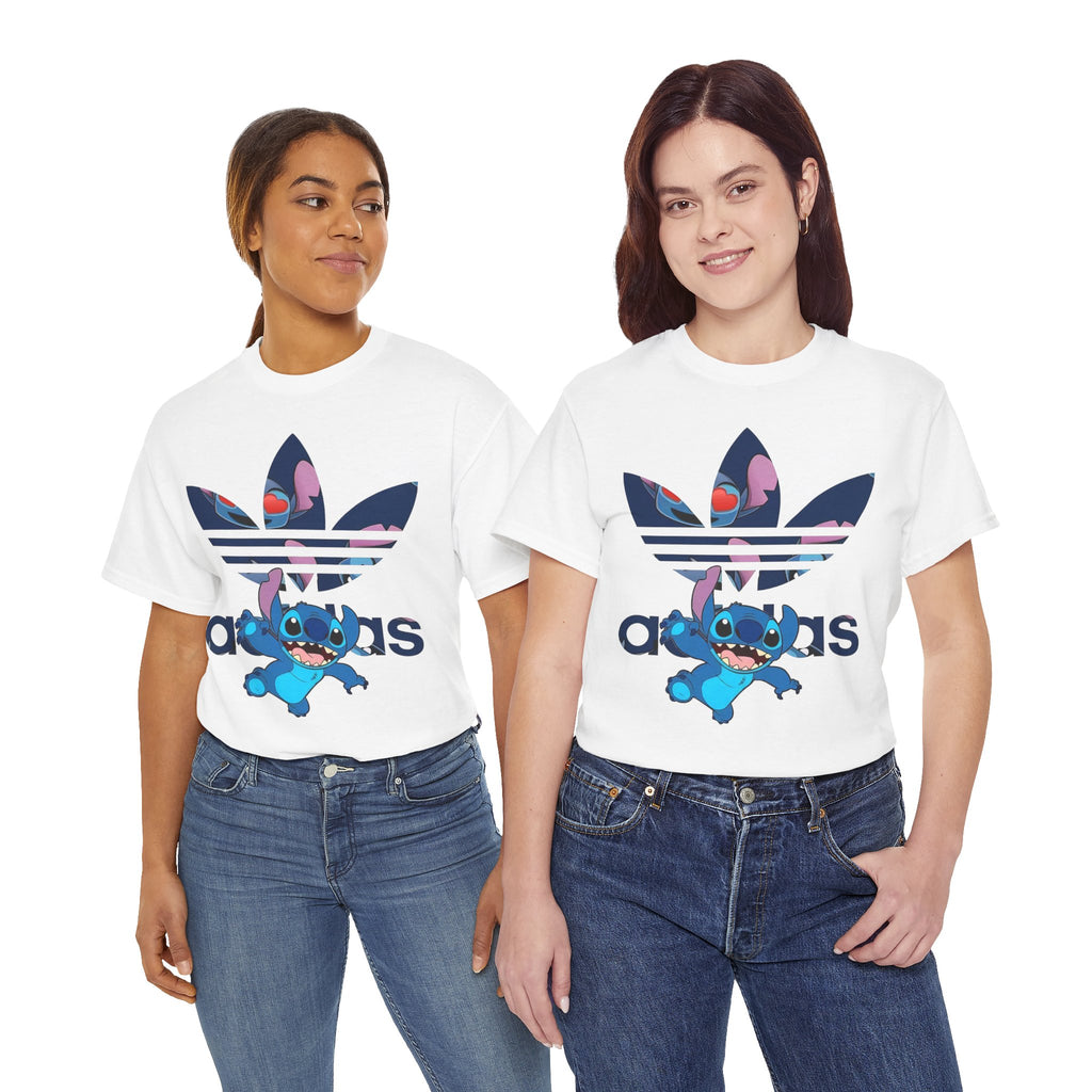 Stitch Unisex Heavy Cotton Tee, Cute Graphic Tees, Streetwear Style, Gift for Fans, Summer Casual Wear