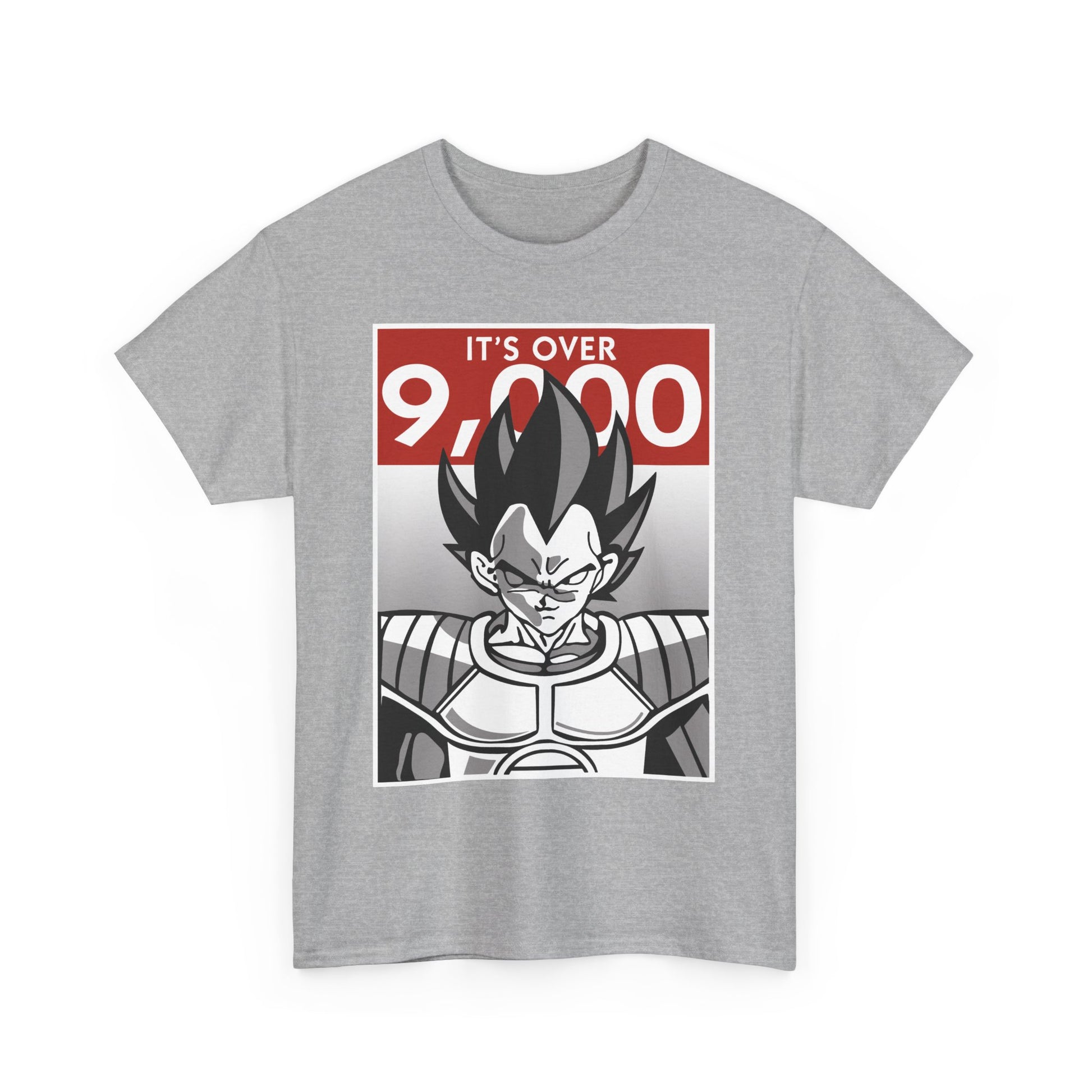 Dragon Ball Z Over 9000 Unisex Heavy Cotton Tee, Anime T-Shirt, Geek Gift, Casual Wear, Birthday Present, Nostalgia Apparel